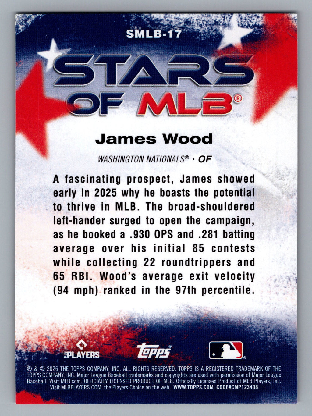 2026 Topps #SMLB-17 James Wood Stars of MLB