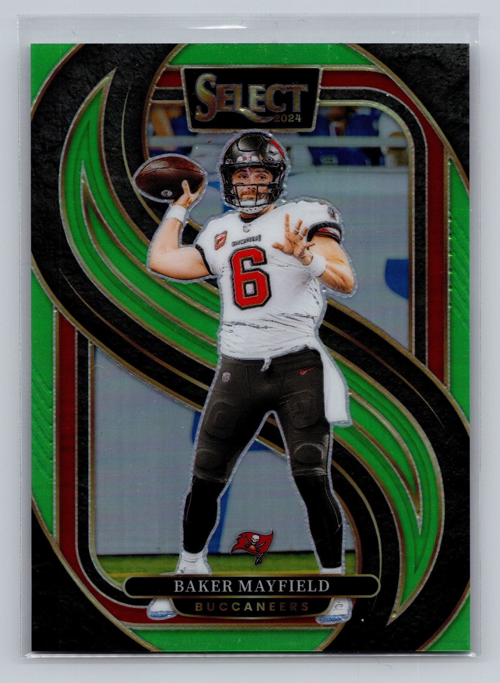 2024 Panini Select #108 Baker Mayfield Neon Green Prizm #/49