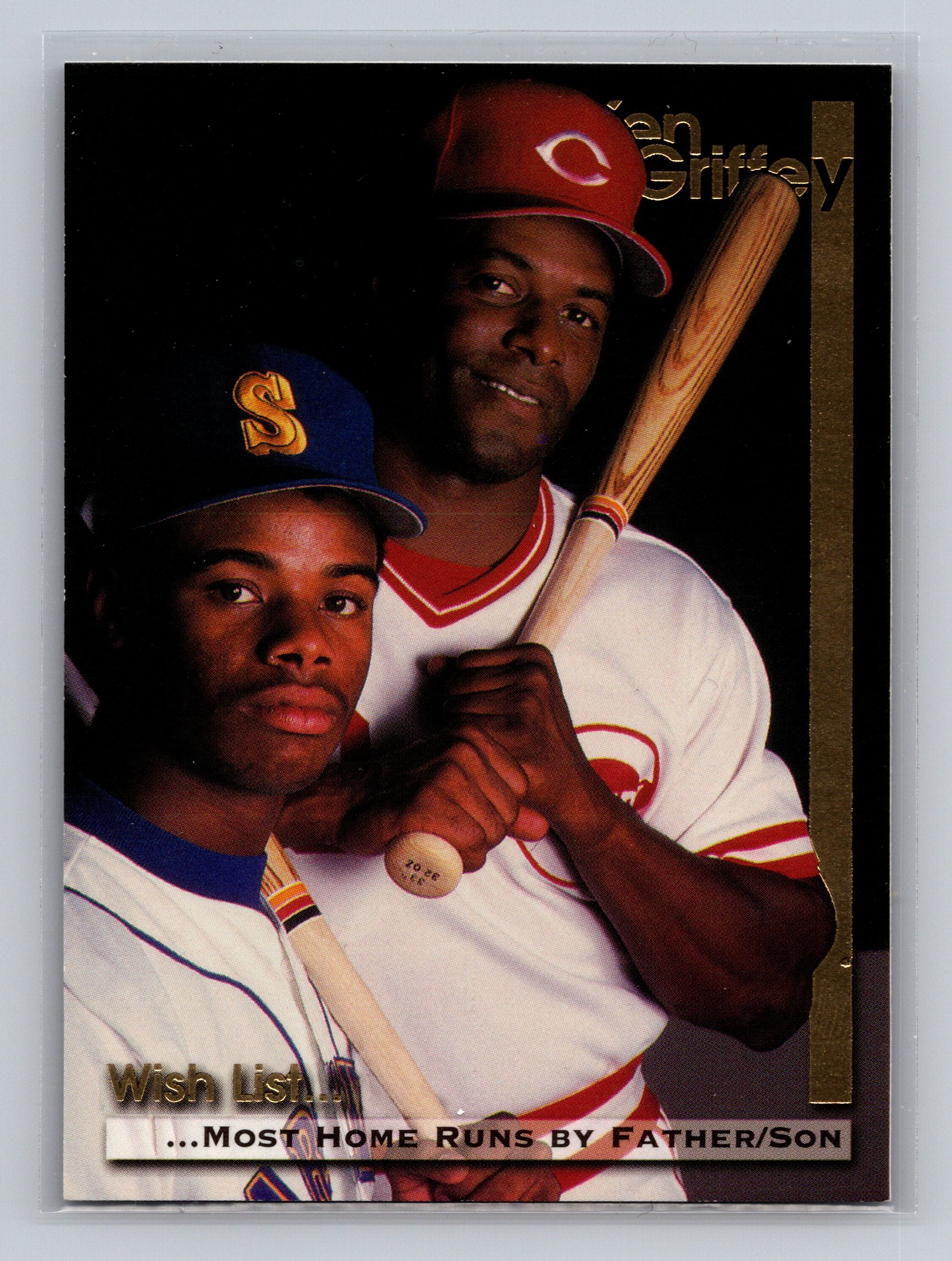 1995 Megacards Ken Griffey Jr. Wish List #14 Ken Griffey Jr. / Ken Griffey Sr.