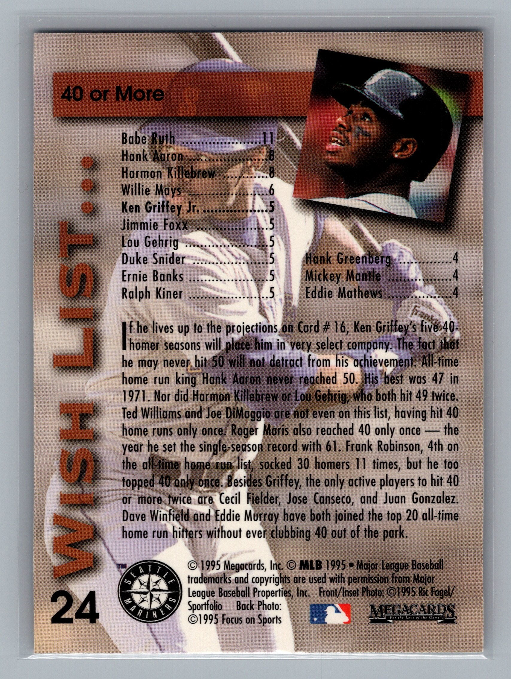 1995 Megacards Ken Griffey Jr. Wish List #24 Ken Griffey Jr.