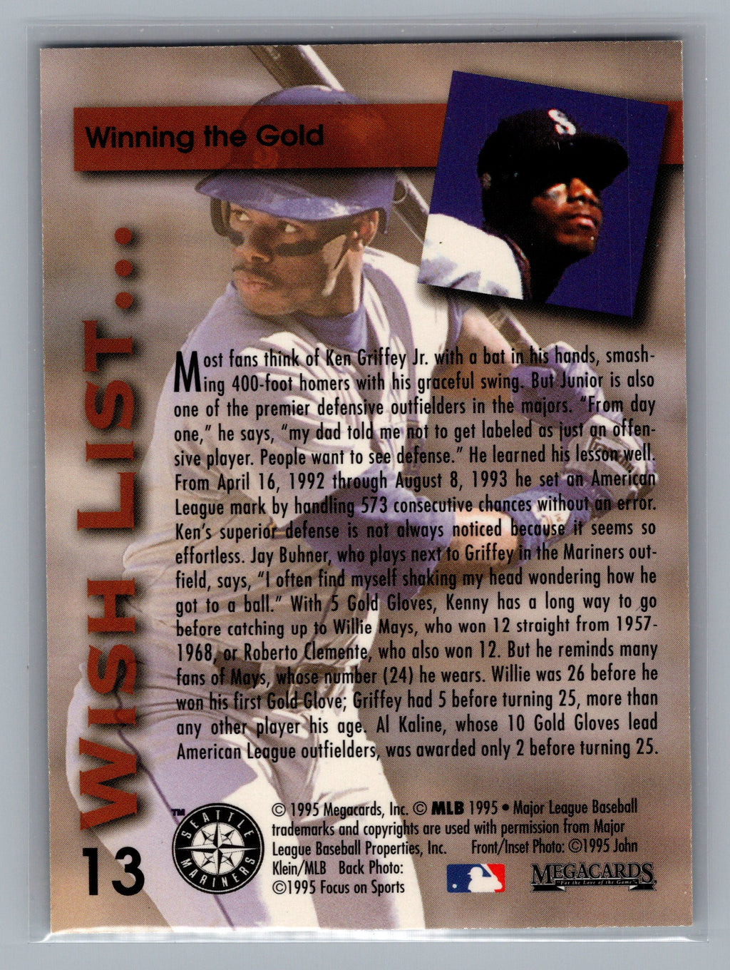 1995 Megacards Ken Griffey Jr. Wish List #13 Ken Griffey Jr.