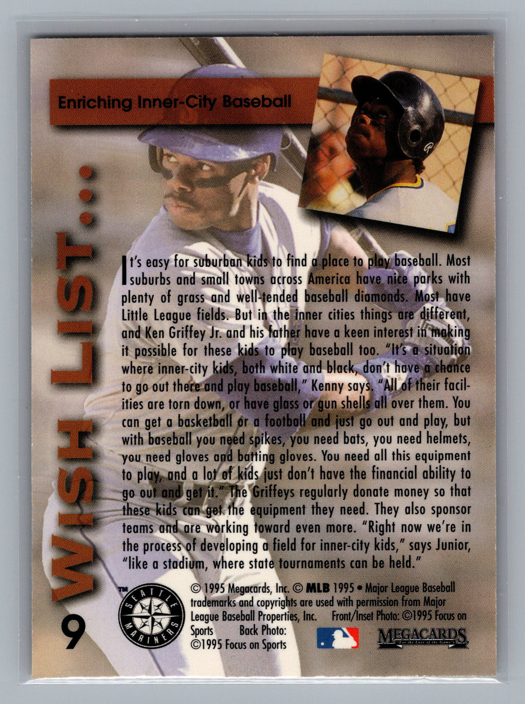 1995 Megacards Ken Griffey Jr. Wish List #9 Ken Griffey Jr.