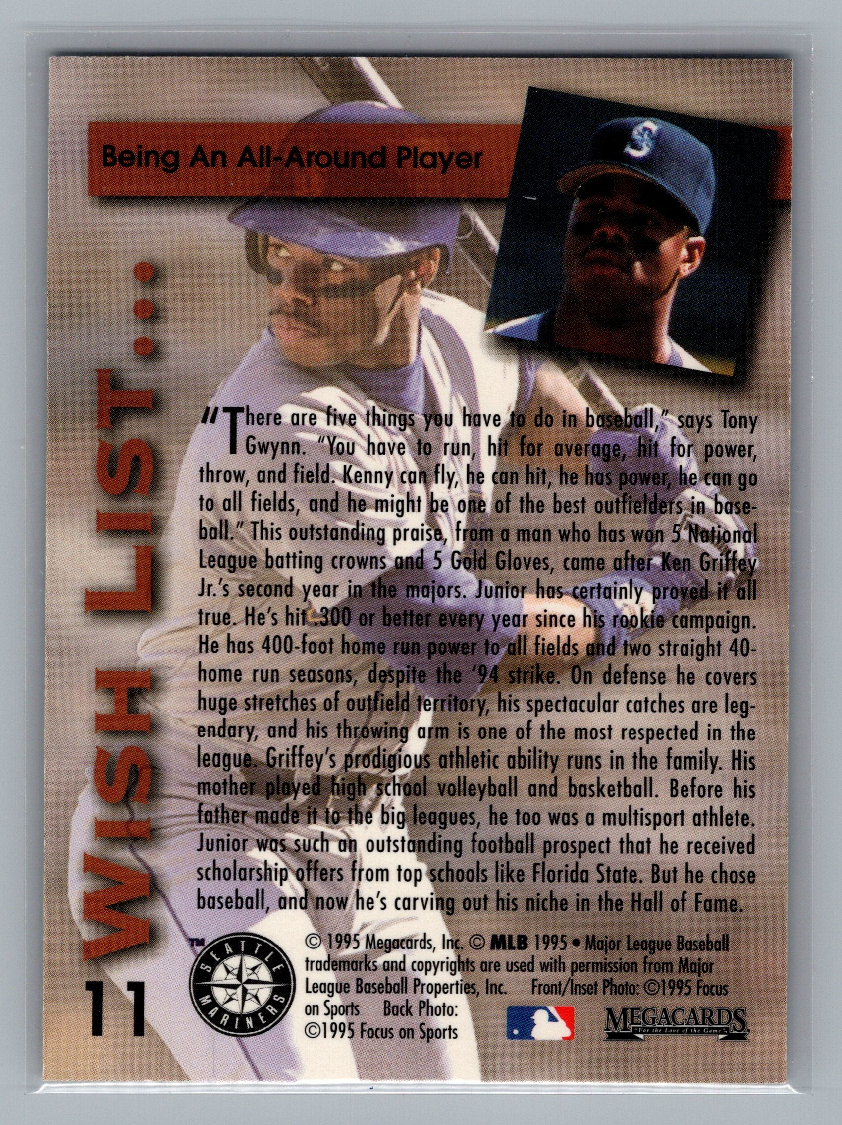 1995 Megacards Ken Griffey Jr. Wish List #11 Ken Griffey Jr.