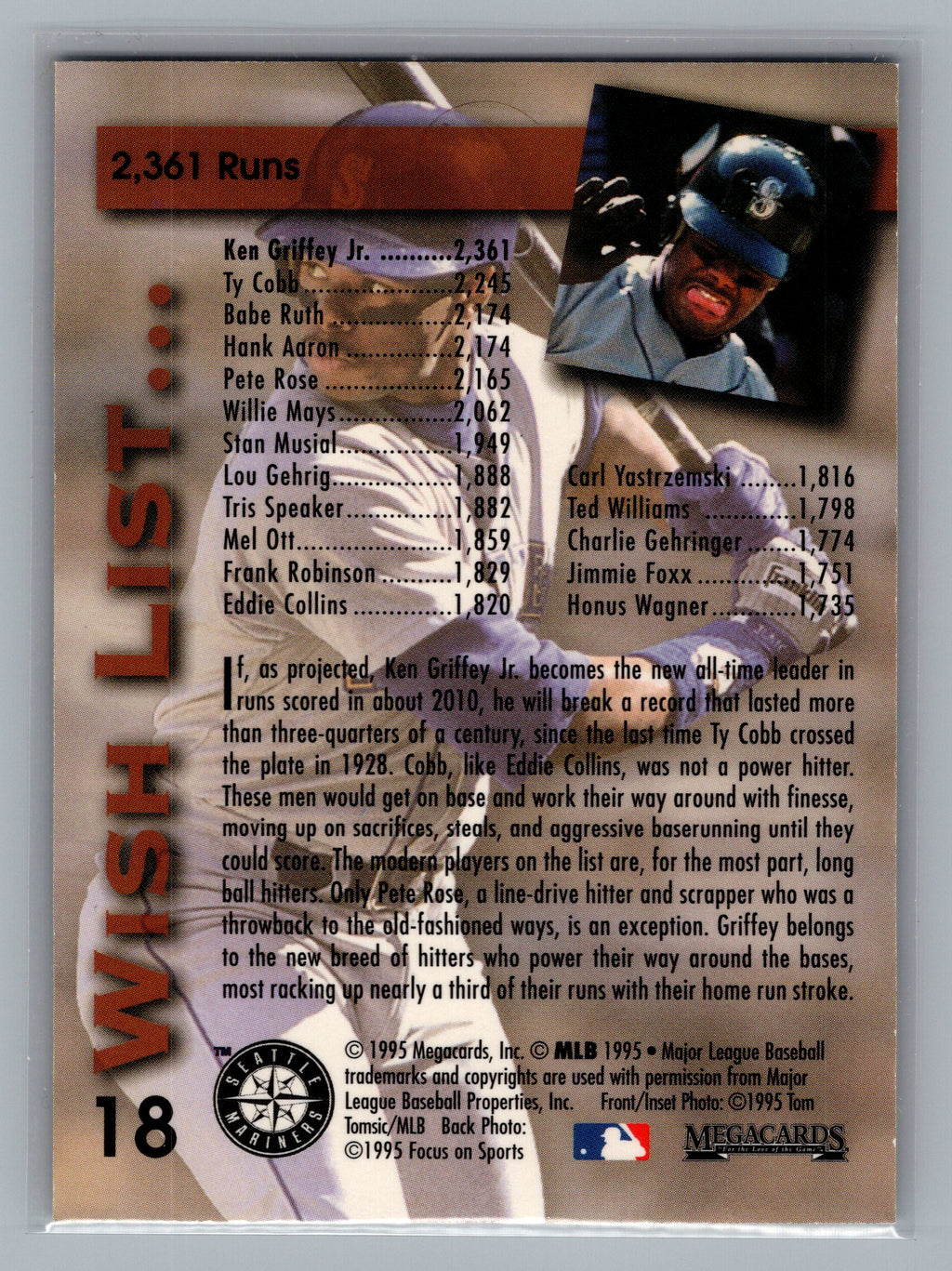 1995 Megacards Ken Griffey Jr. Wish List #18 Ken Griffey Jr.