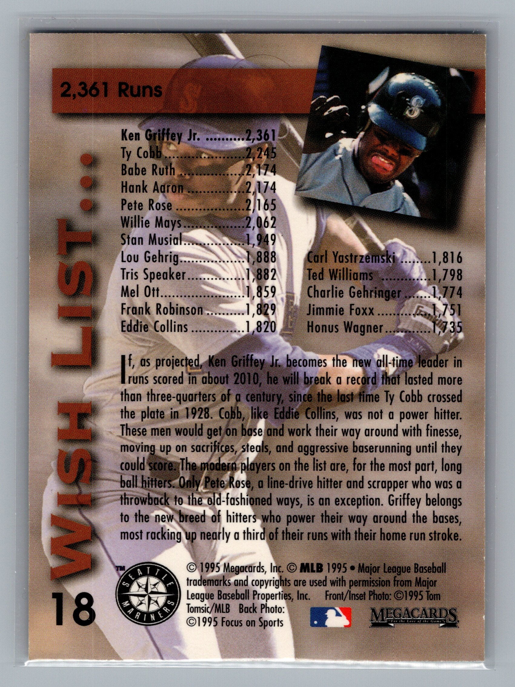 1995 Megacards Ken Griffey Jr. Wish List #18 Ken Griffey Jr.