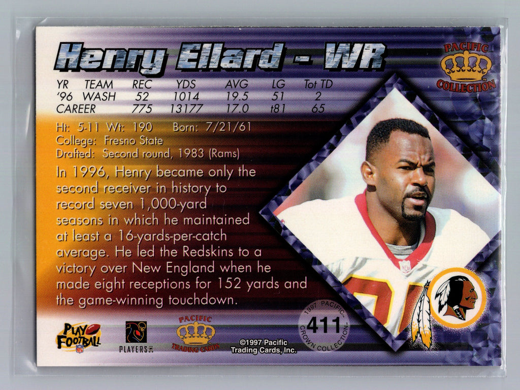 1997 Pacific Crown Collection #411 Henry Ellard Silver
