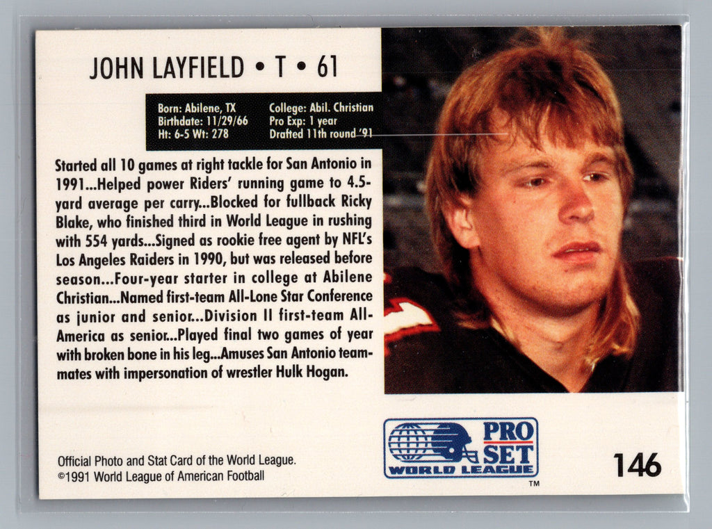 1991 Pro Set WLAF #146 John Layfield