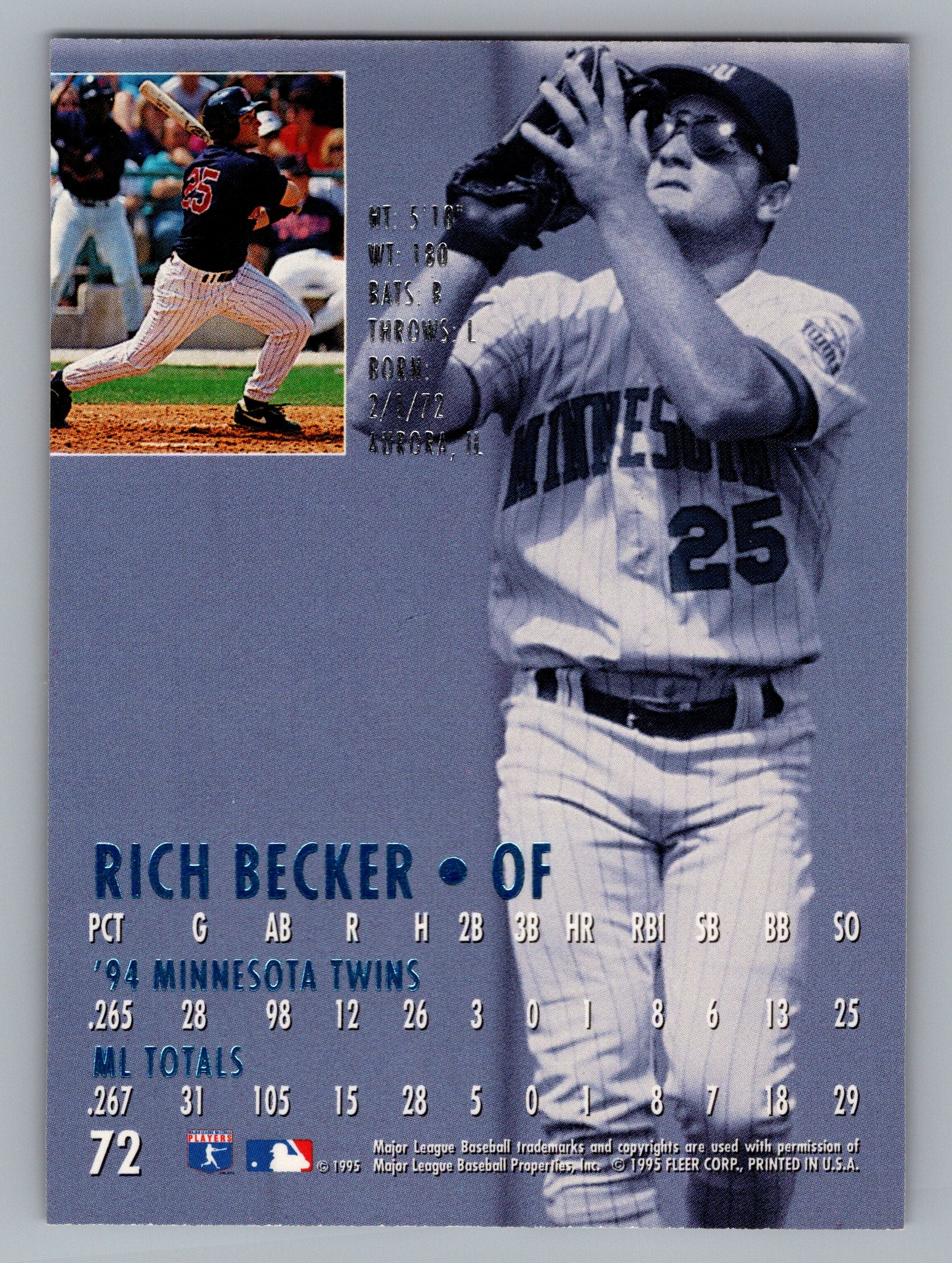 1995 Ultra #72 Rich Becker