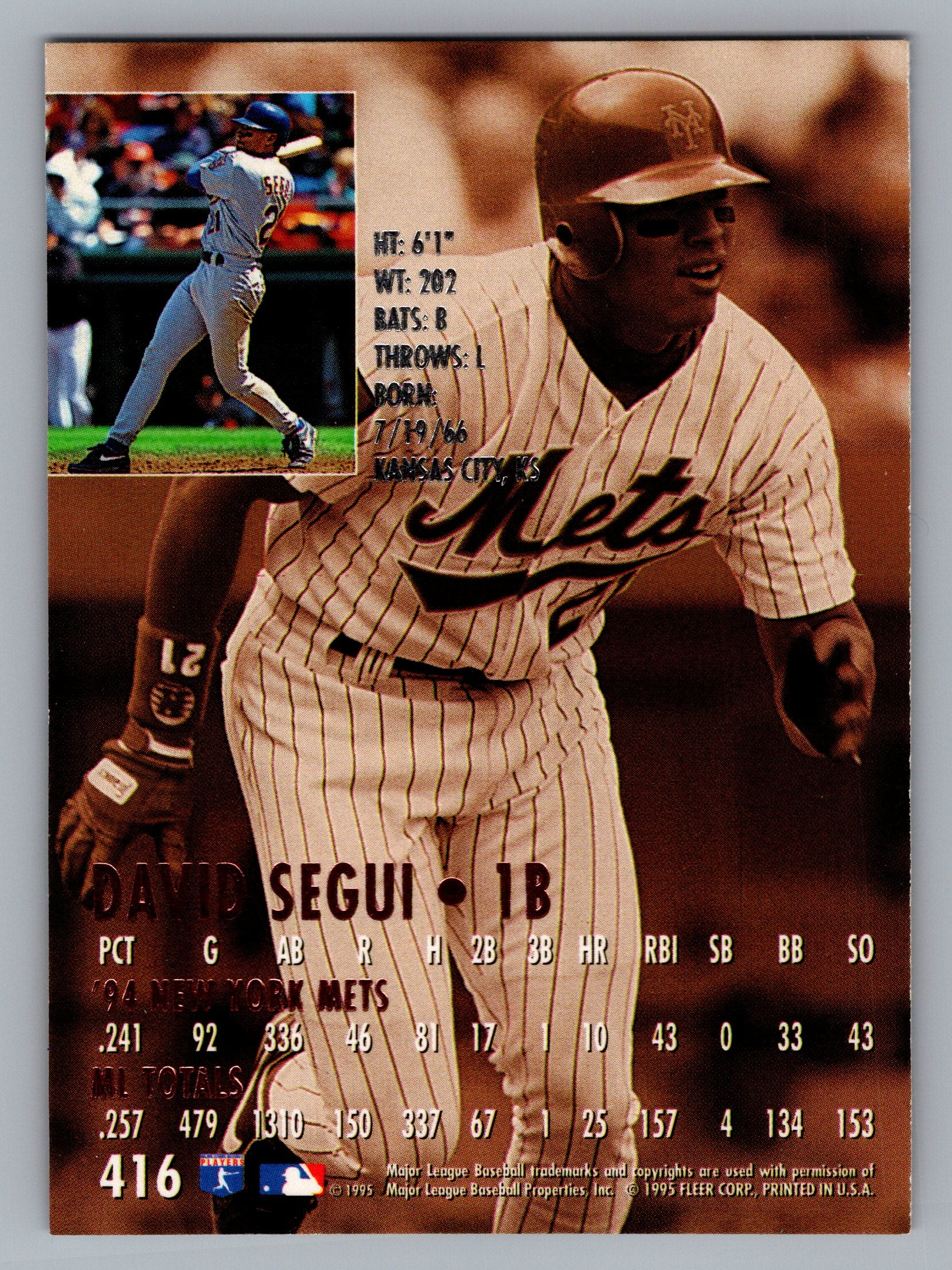 1995 Ultra #416 David Segui