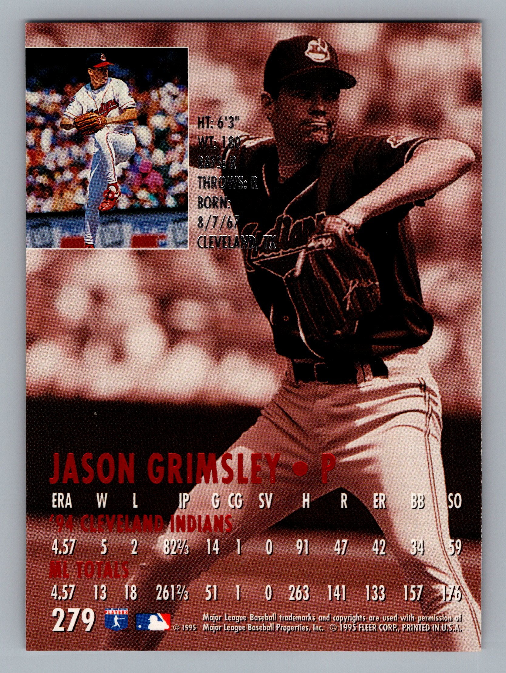 1995 Ultra #279 Jason Grimsley