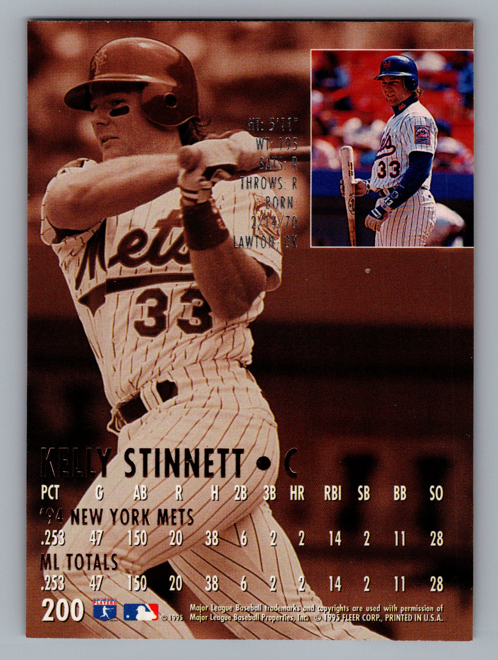 1995 Ultra #200 Kelly Stinnett
