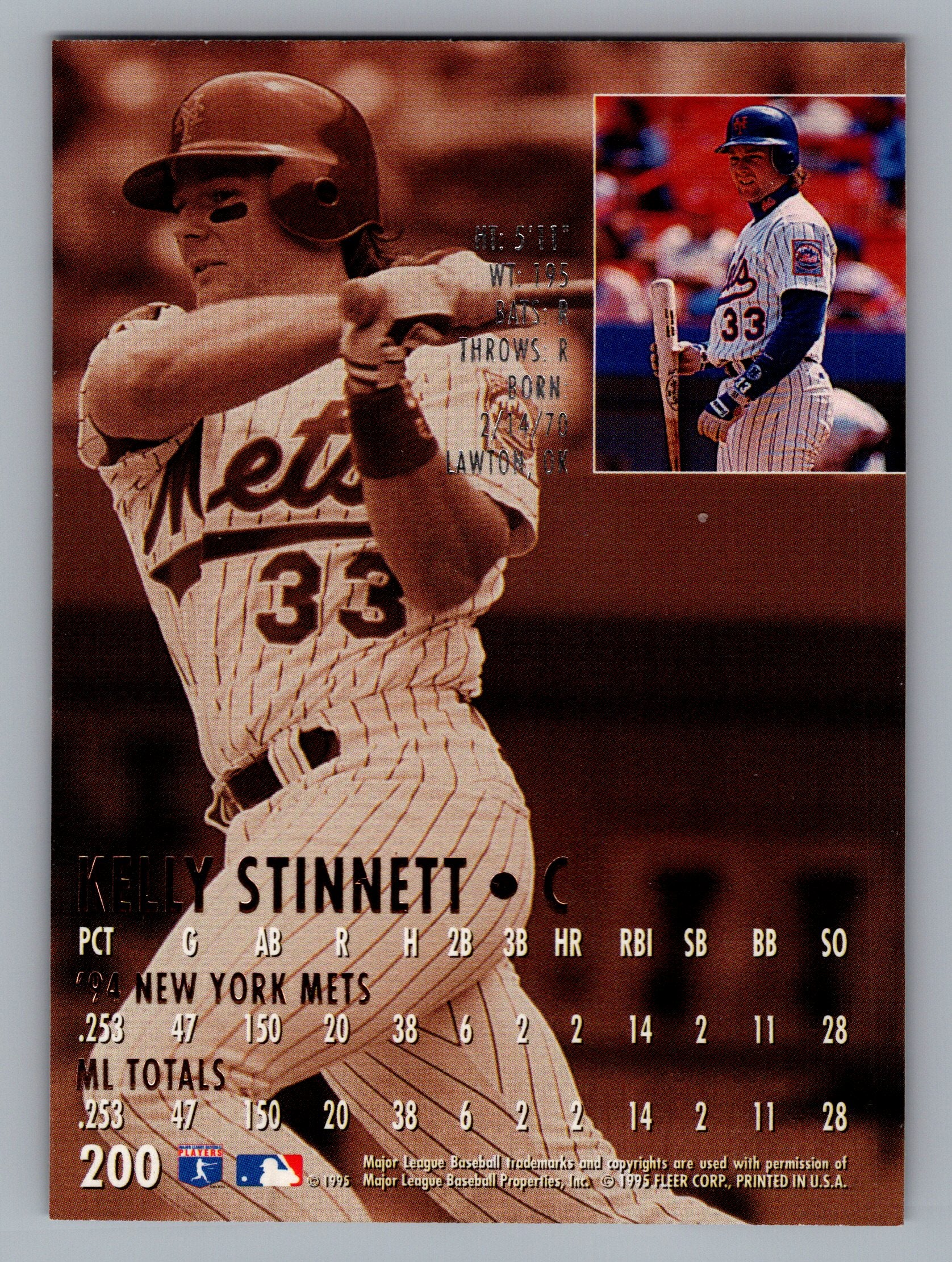 1995 Ultra #200 Kelly Stinnett