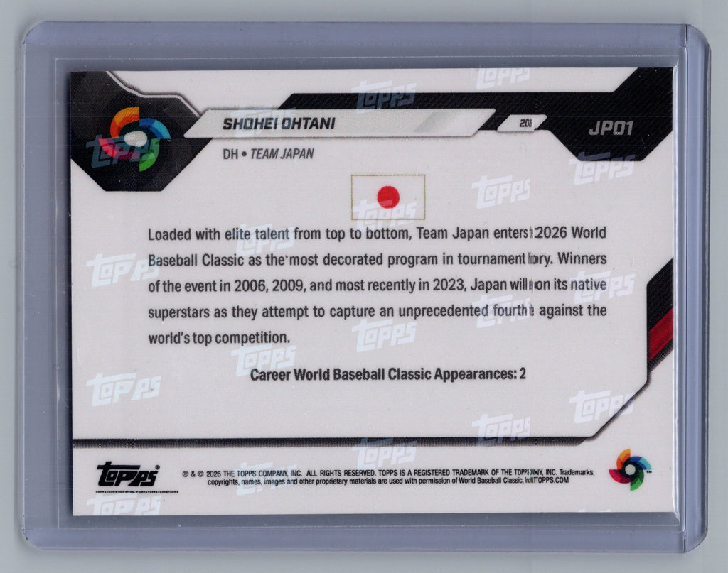2026 Topps Now World Baseball Classic Team Japan #JP01 Shohei Ohtani