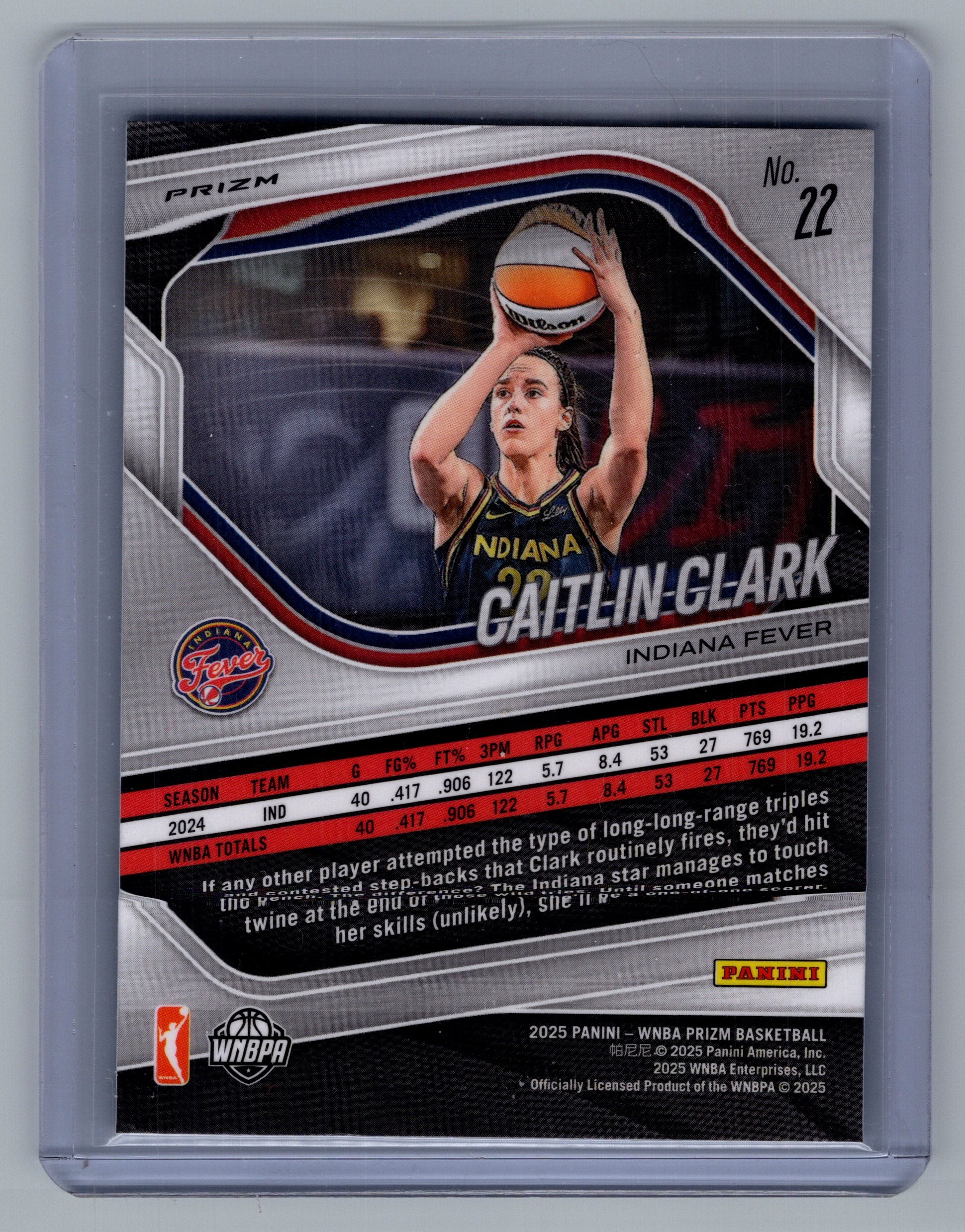 2025 Panini Prizm WNBA #22 Caitlin Clark White Seismic Prizms