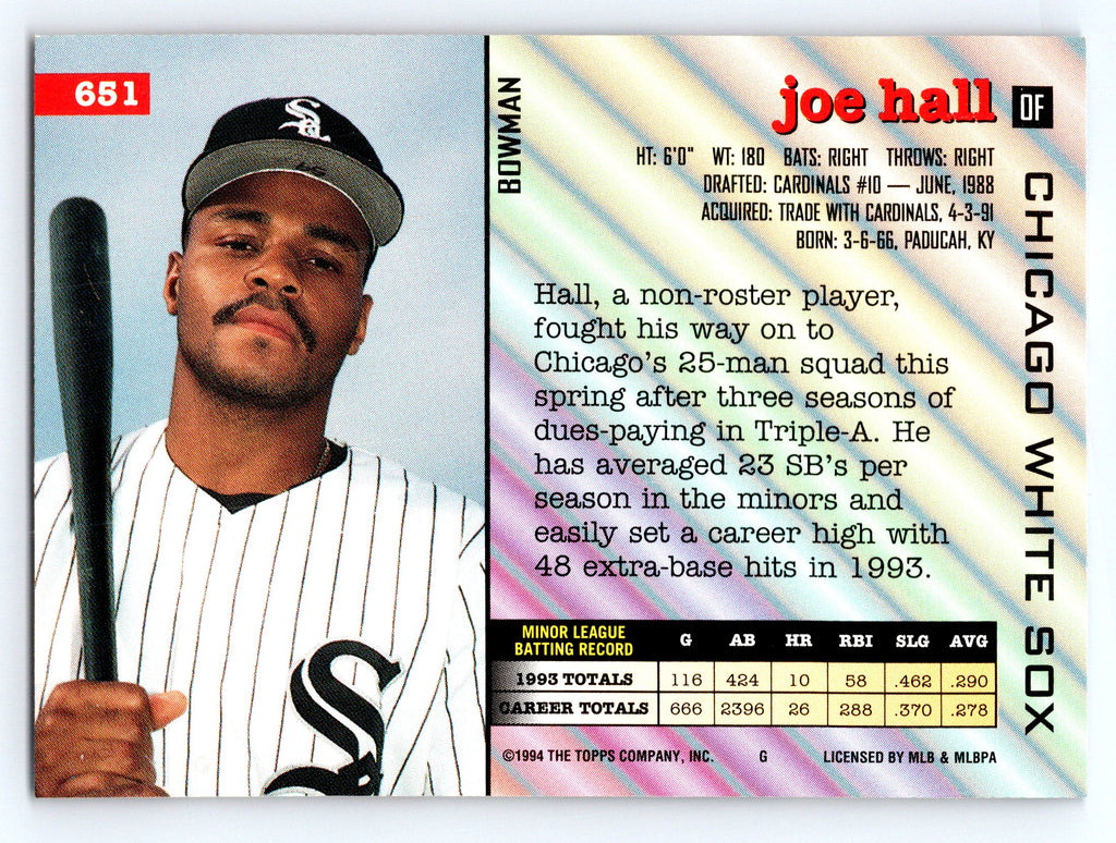 1994 Bowman #651 Joe Hall