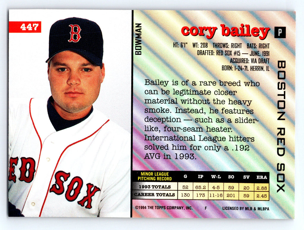 1994 Bowman #447 Cory Bailey