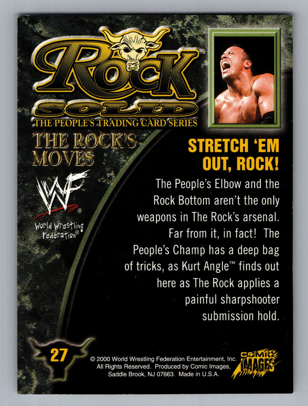 2000 Comic Images WWF Rock Solid #27 Stretch 'Em Out, Rock