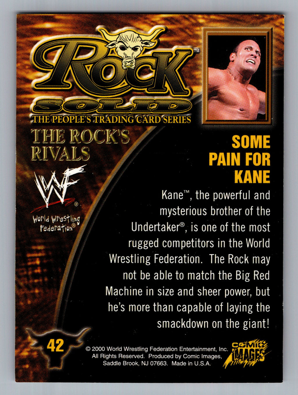 2000 Comic Images WWF Rock Solid #42 Some Pain For Kane