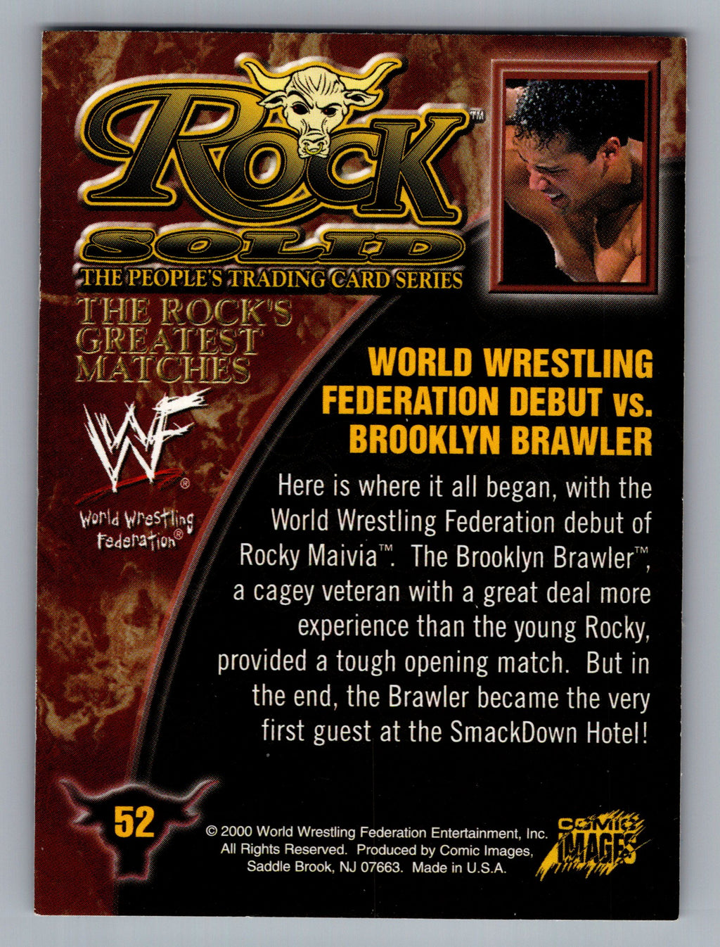 2000 Comic Images WWF Rock Solid #52 Rock vs. Brooklyn Brawler