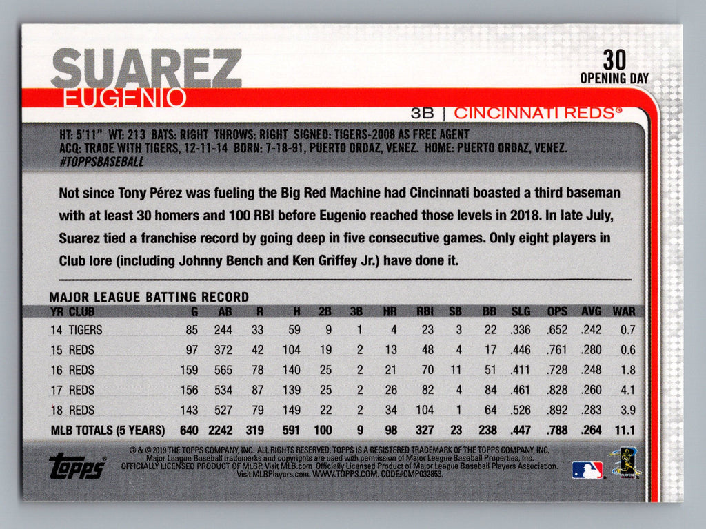 2019 Topps Opening Day #30 Eugenio Suarez