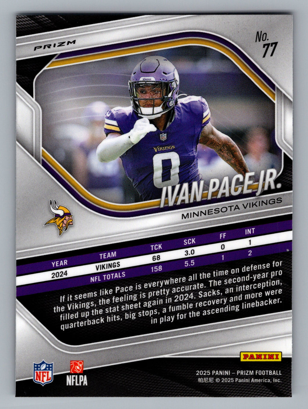 2025 Panini Prizm #77 Ivan Pace Jr. Silver