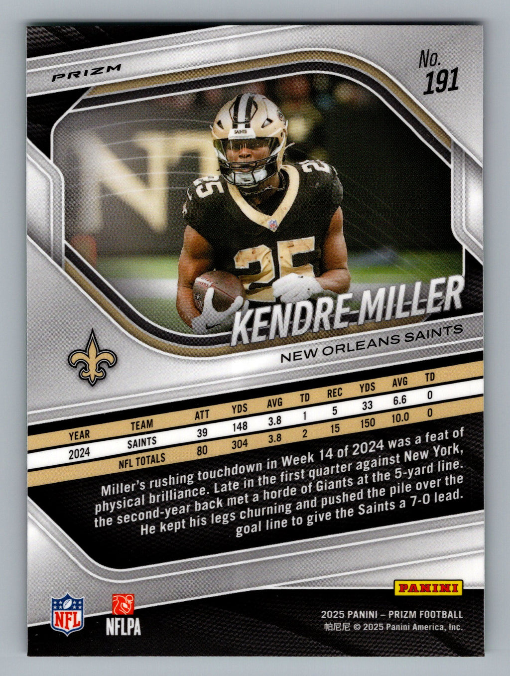 2025 Panini Prizm #191 Kendre Miller Neon Green Pulsar