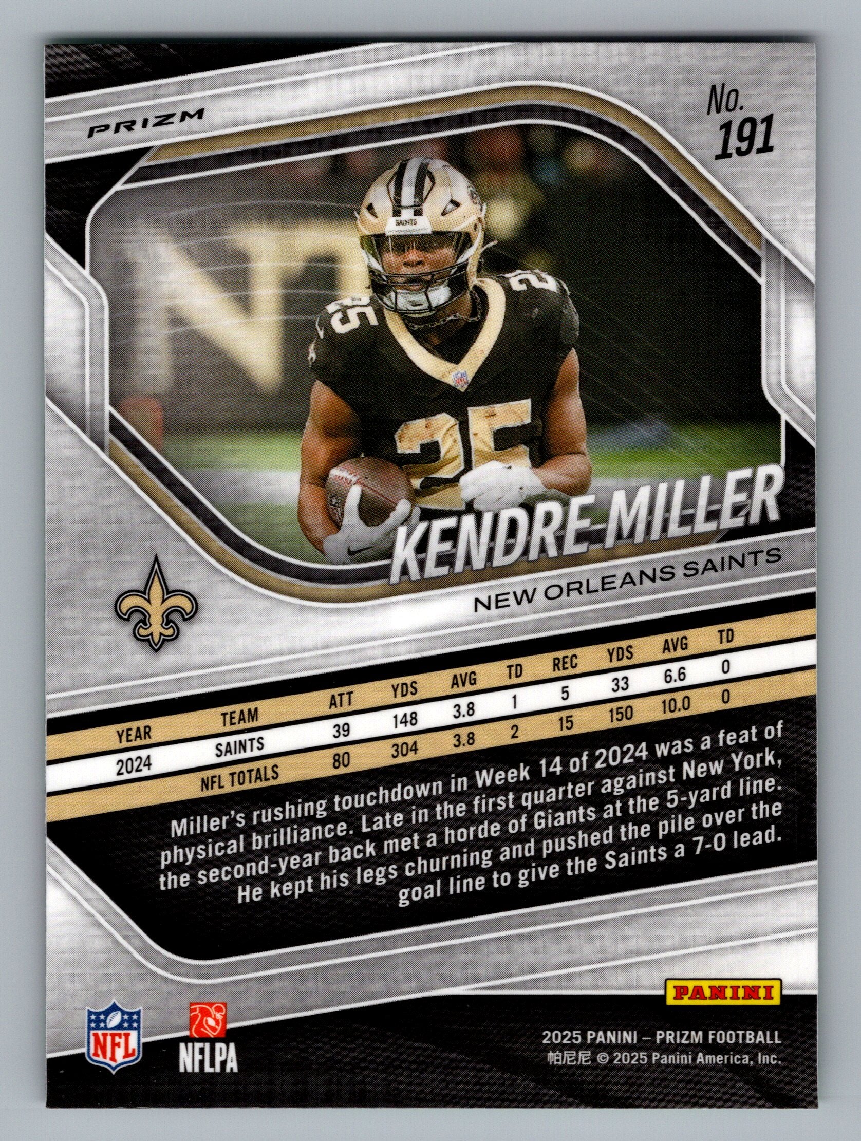 2025 Panini Prizm #191 Kendre Miller Neon Green Pulsar
