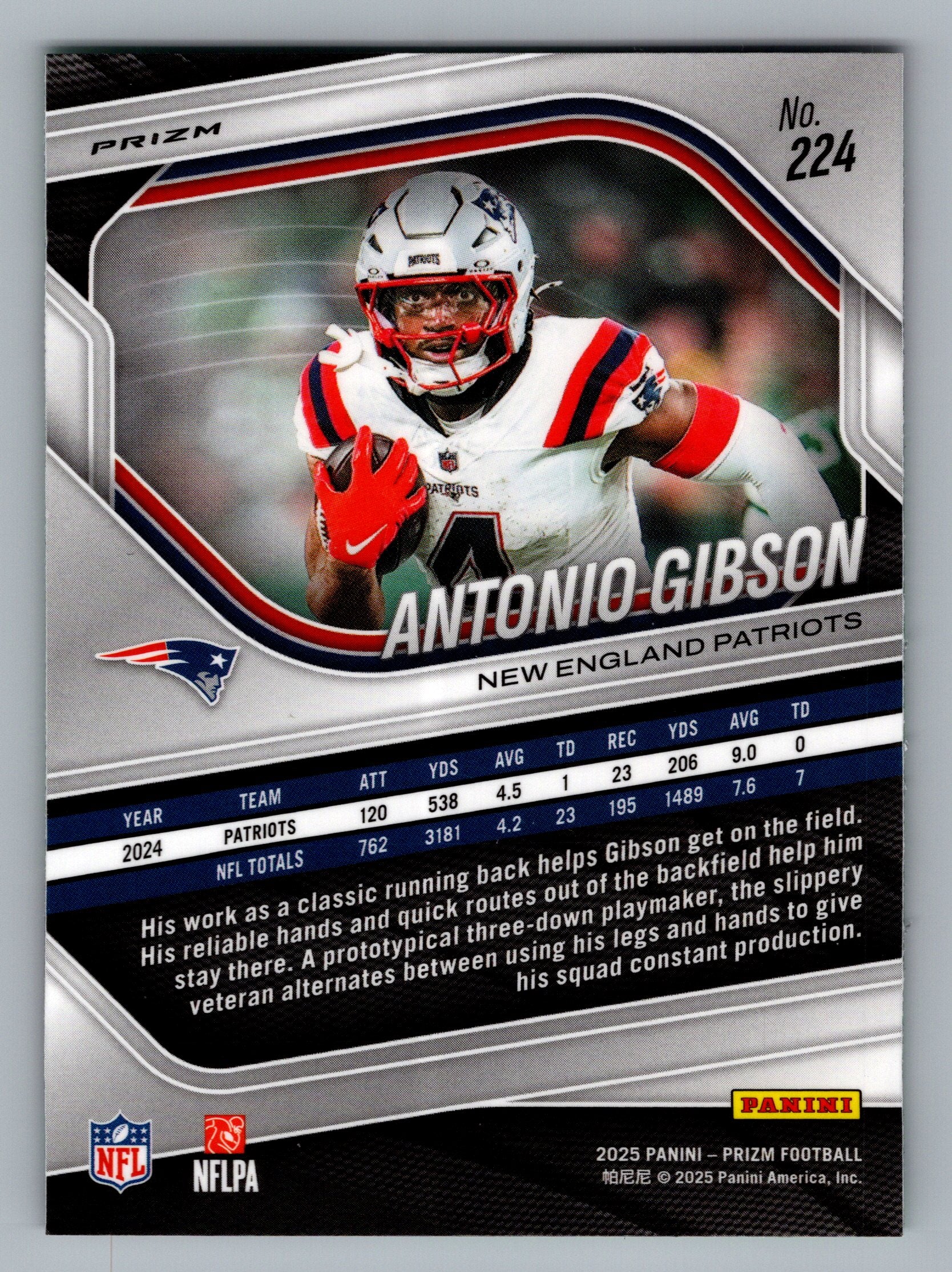 2025 Panini Prizm #224 Antonio Gibson Neon Green Pulsar