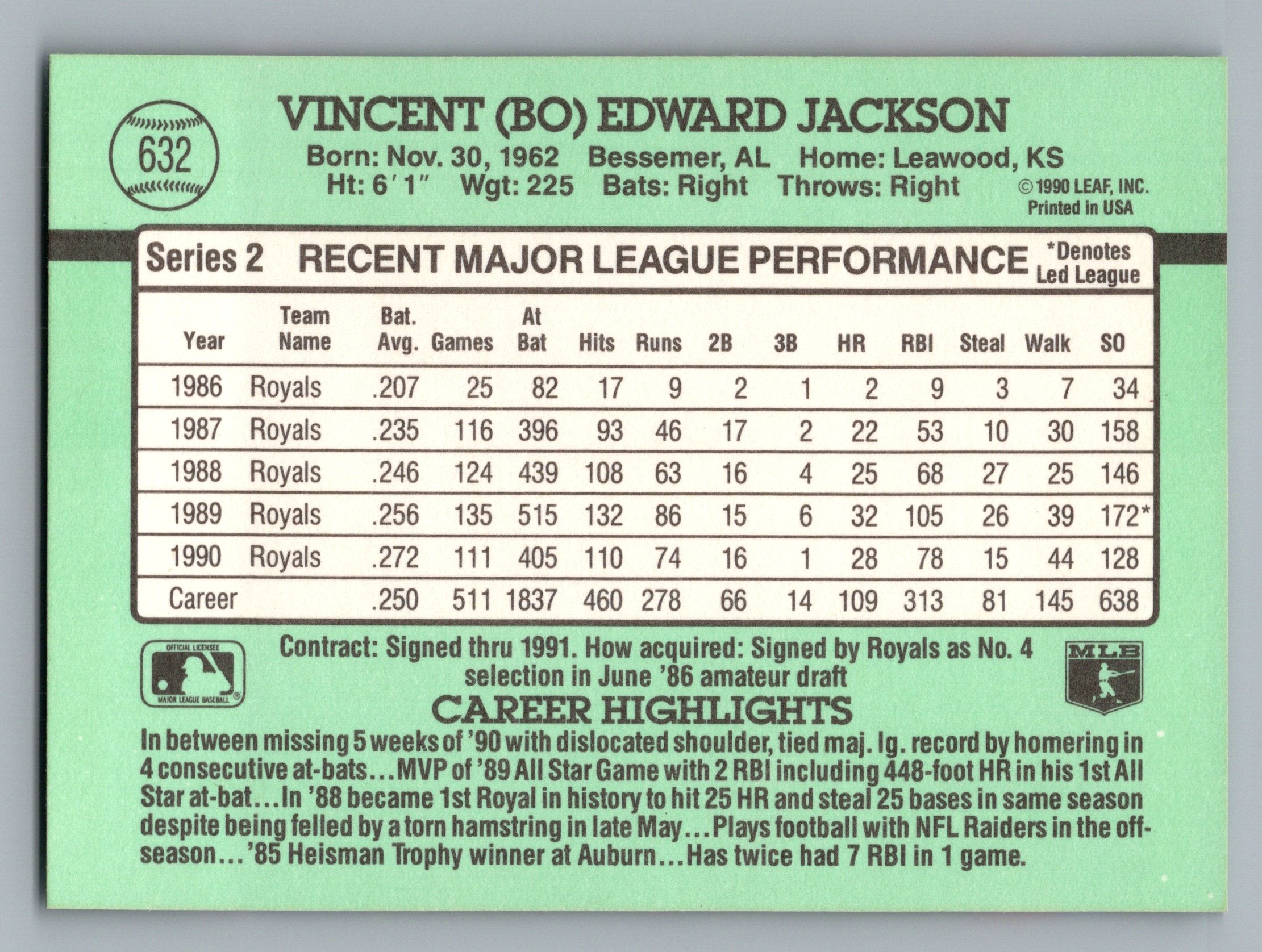 1991 Donruss #632 Bo Jackson