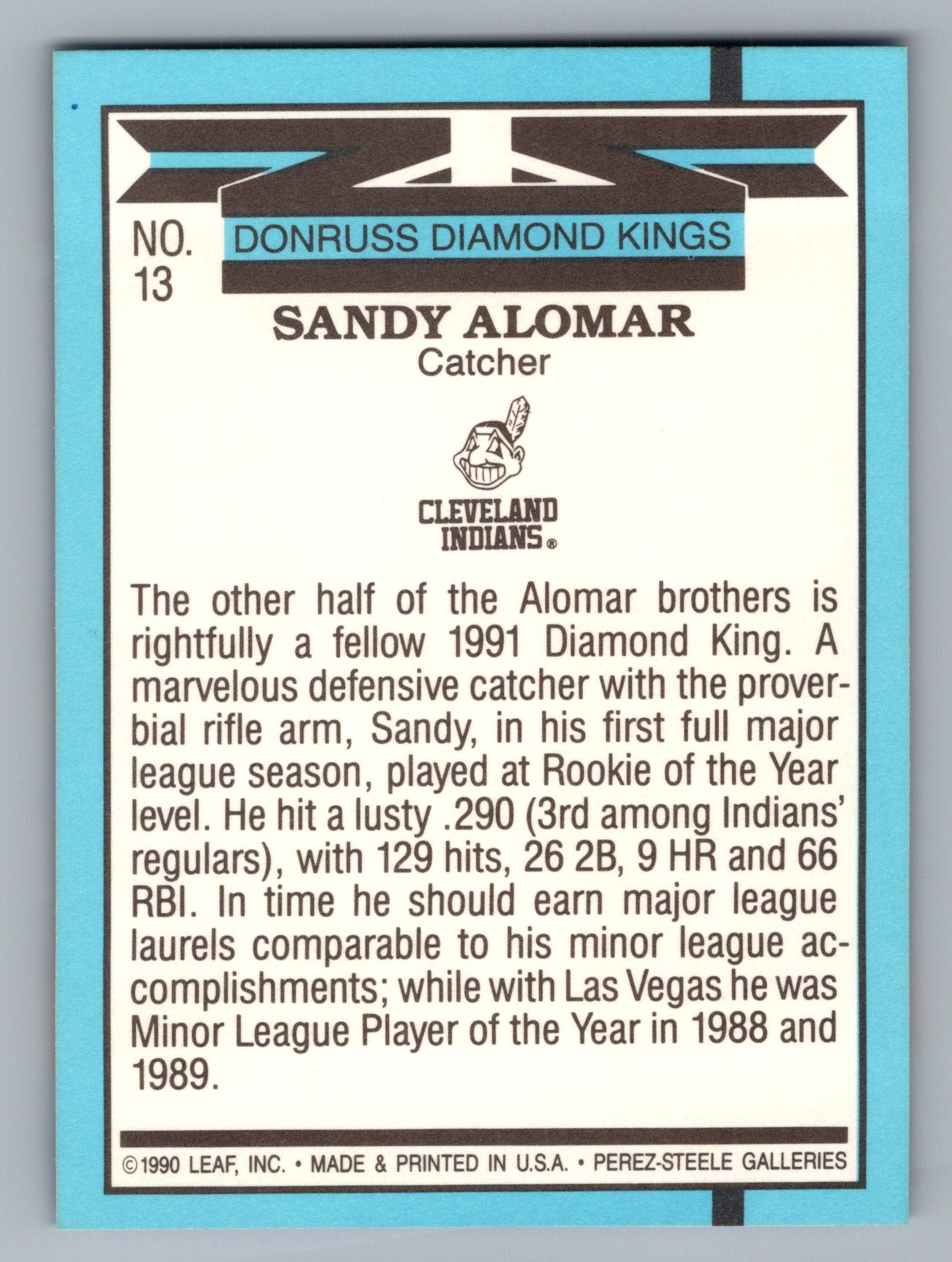 1991 Donruss #13 Sandy Alomar Super Diamond Kings