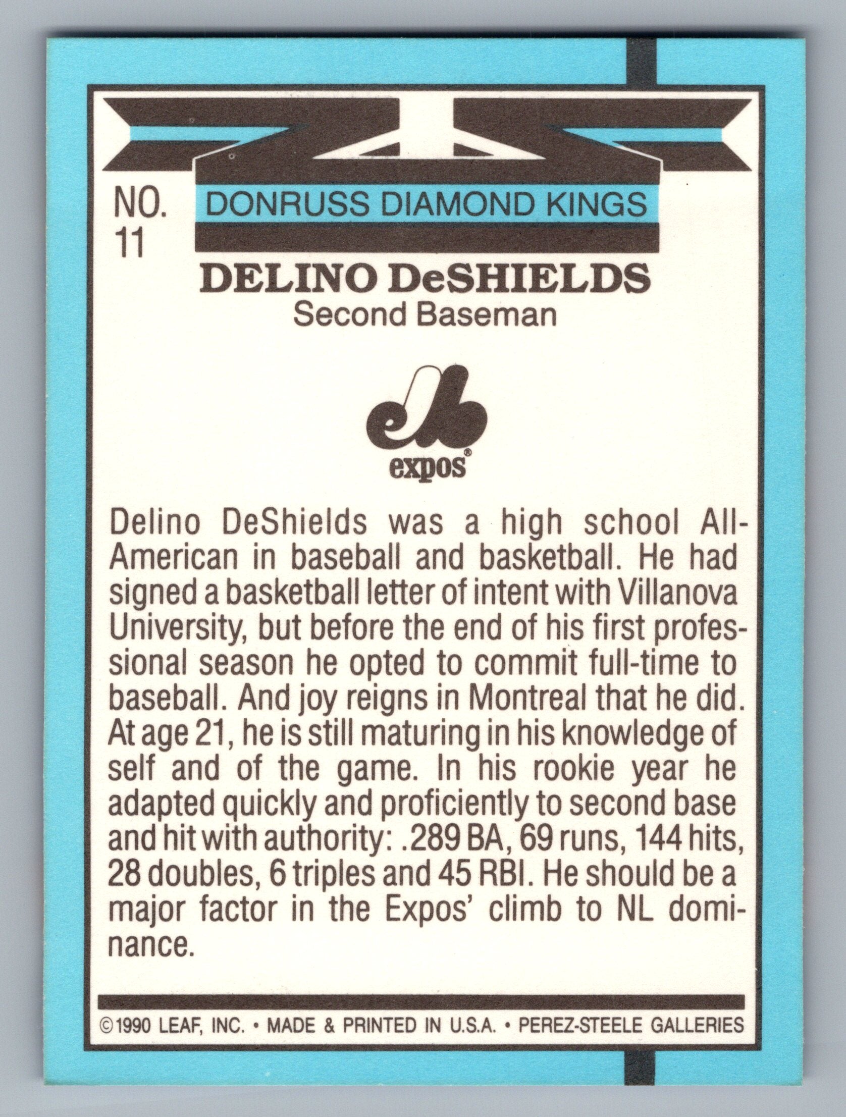 1991 Donruss #11 Delino DeShields Super Diamond Kings