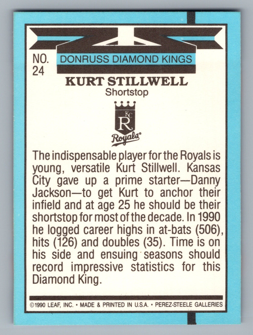 1991 Donruss #24 Kurt Stillwell Super Diamond Kings
