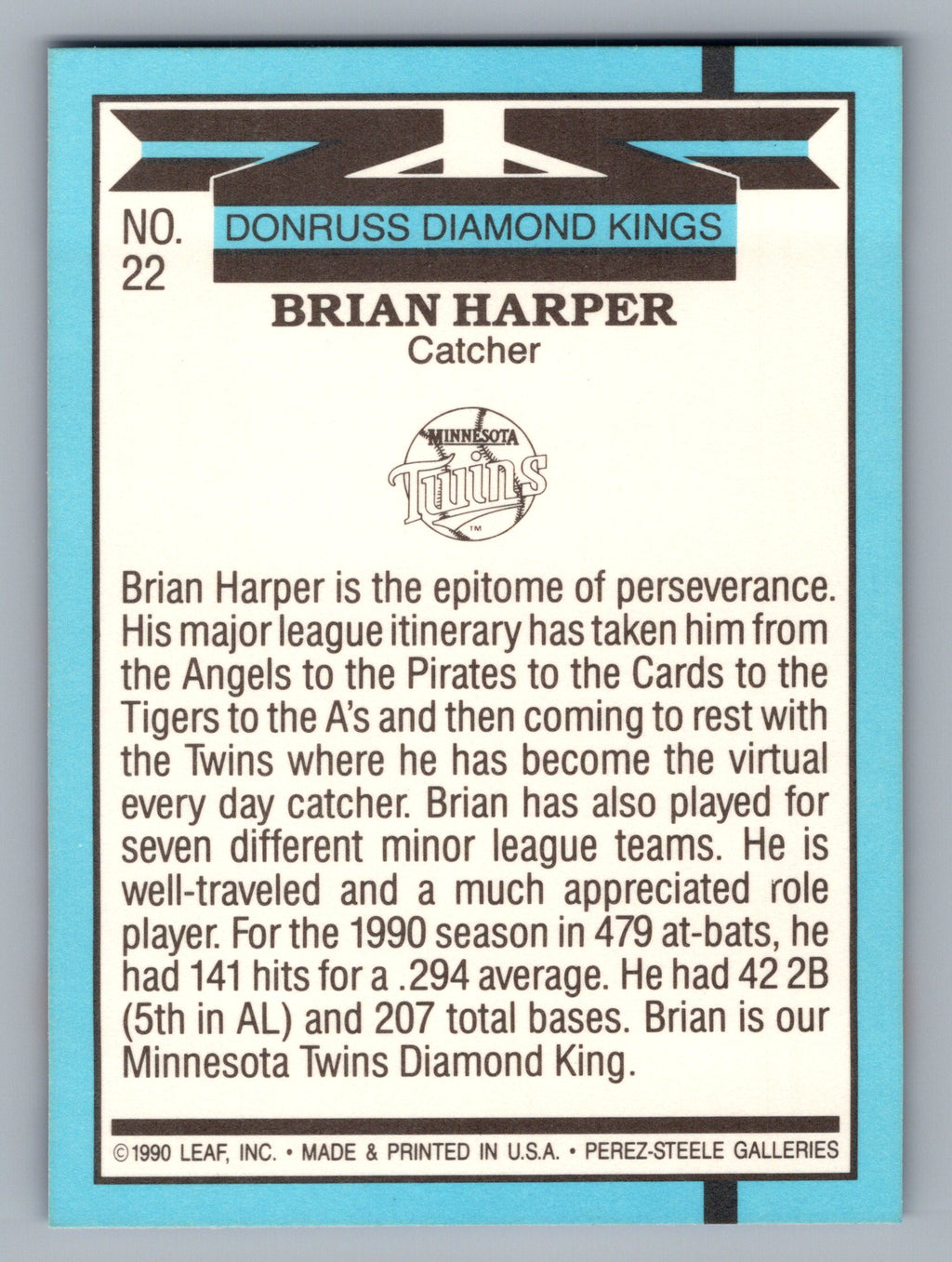 1991 Donruss #22 Brian Harper Super Diamond Kings