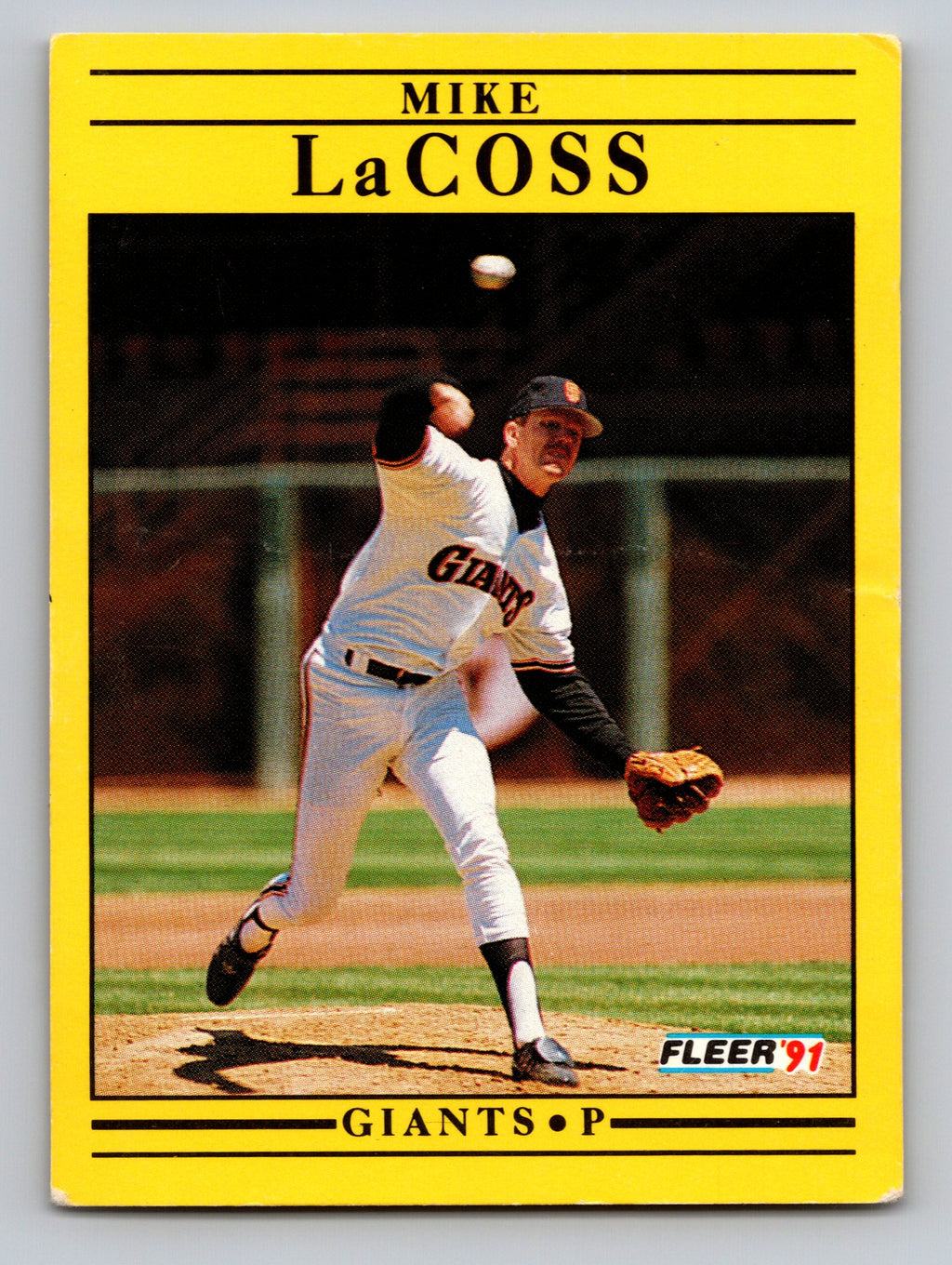 1991 Fleer #264b Mike LaCoss : First stat grouping is two lines