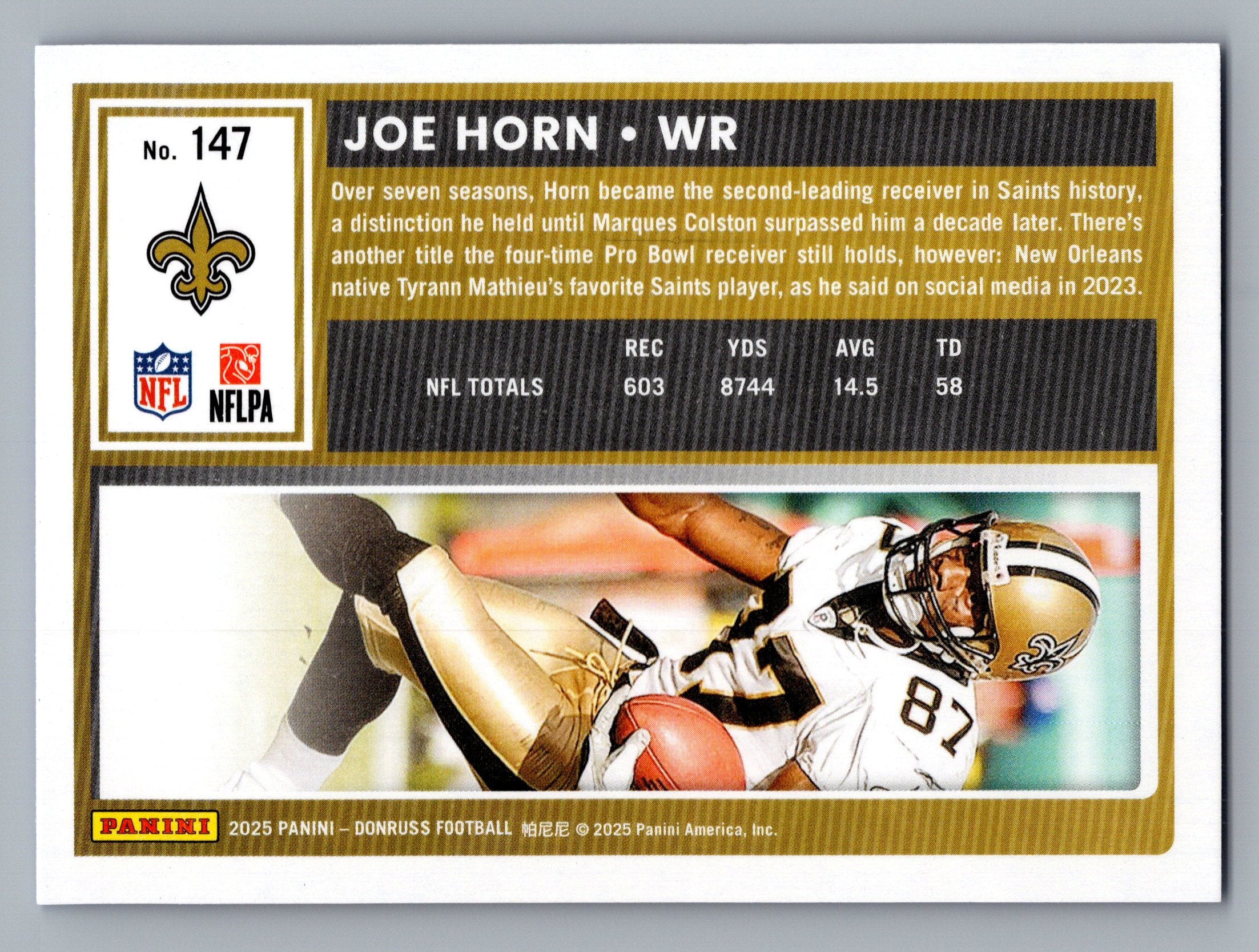 2025 Donruss #147 Joe Horn Press Proofs Blue