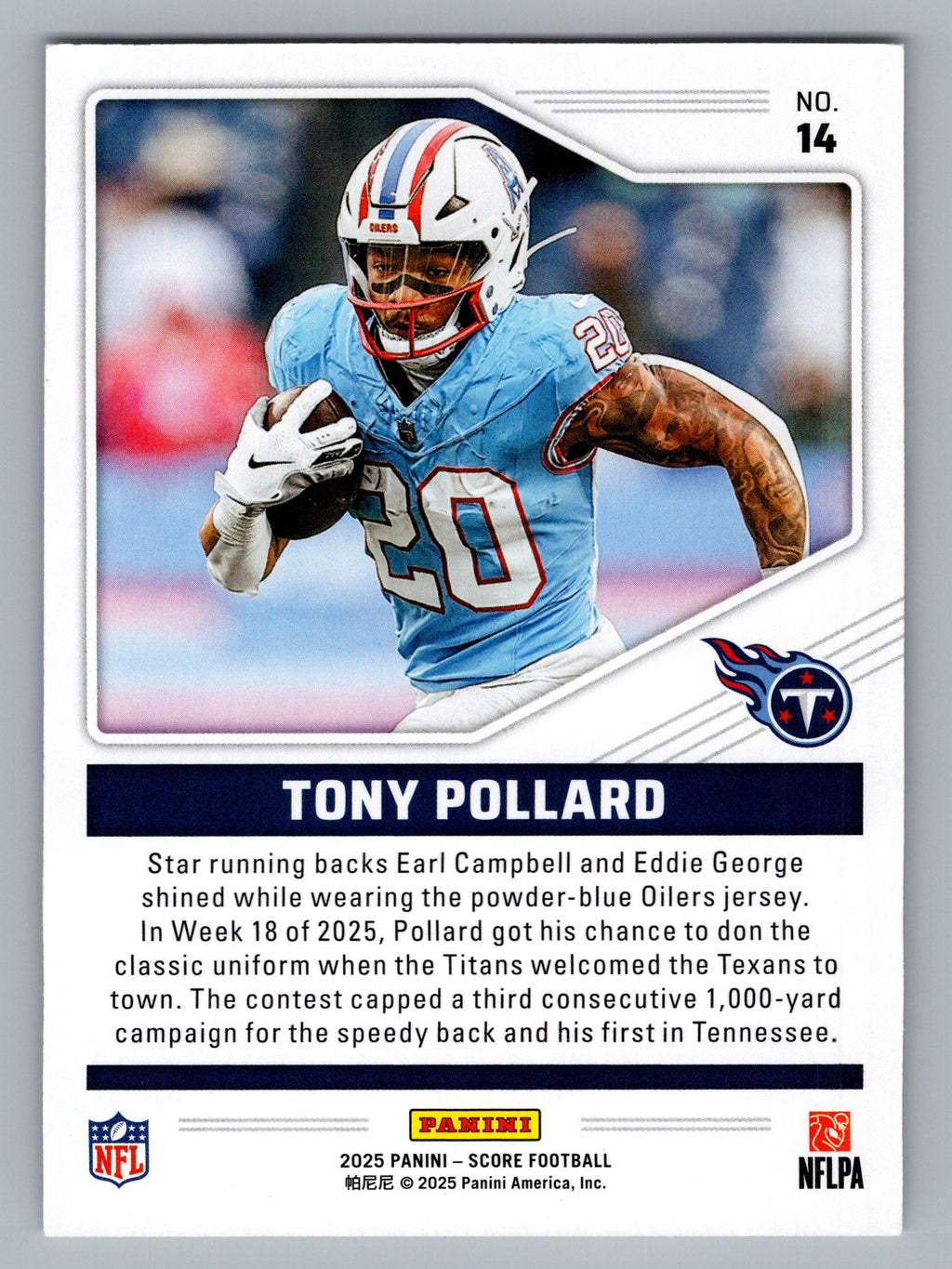 2025 Score #14 Tony Pollard Throwbacks