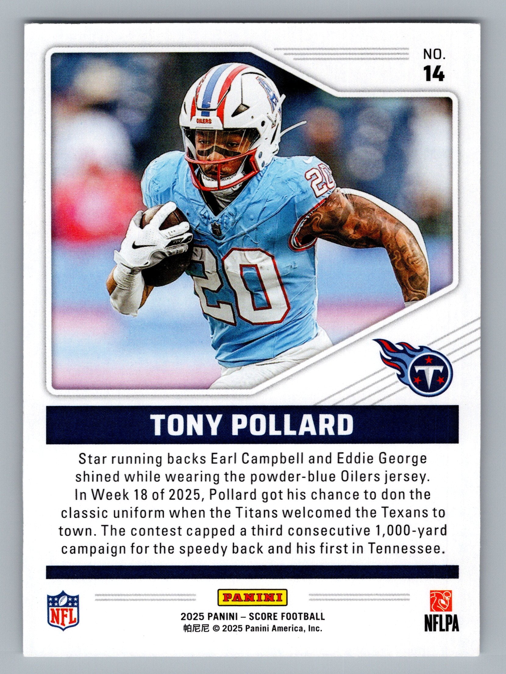 2025 Score #14 Tony Pollard Throwbacks