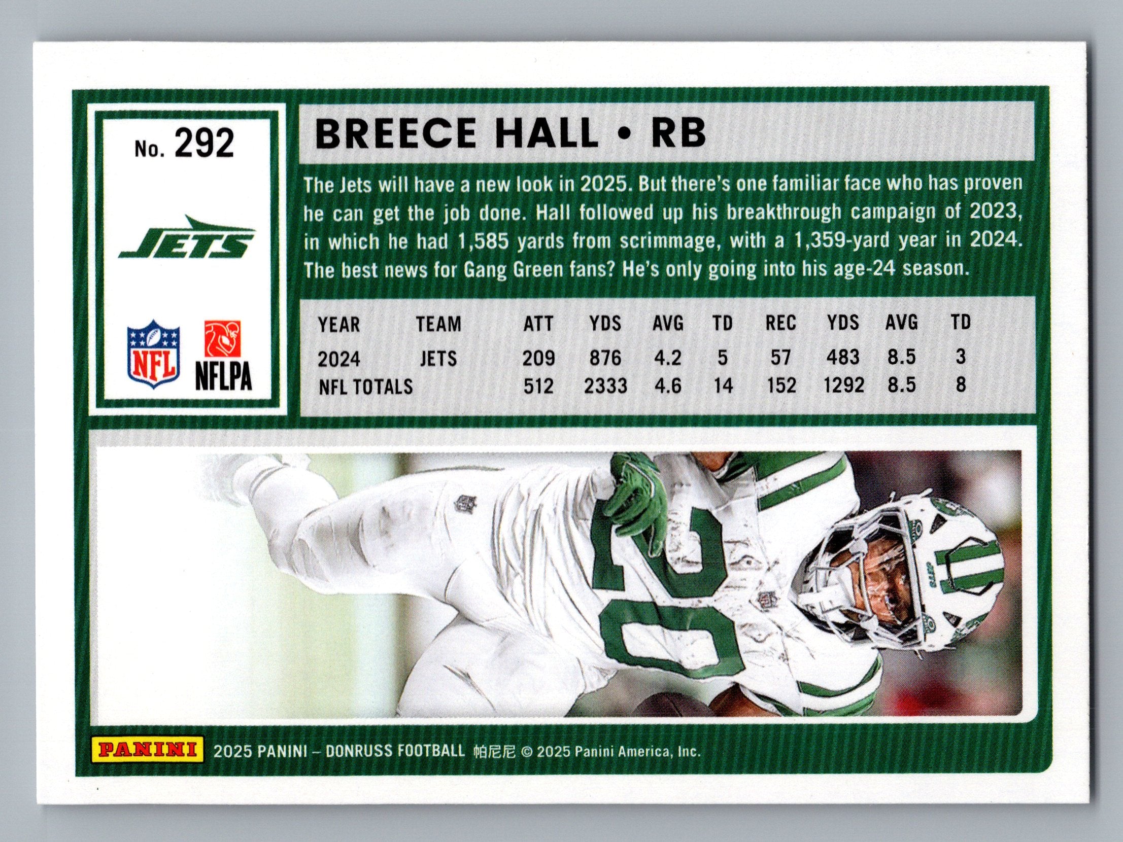 2025 Donruss #292 Breece Hall