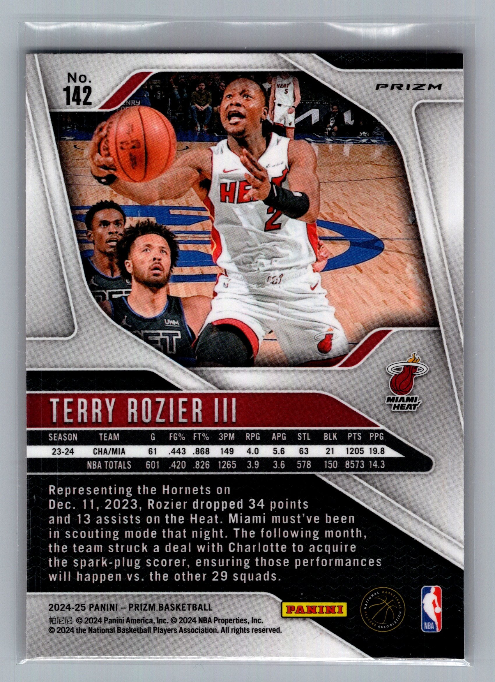 2024-25 Panini Prizm #142 Terry Rozier III Prizms Orange Ice