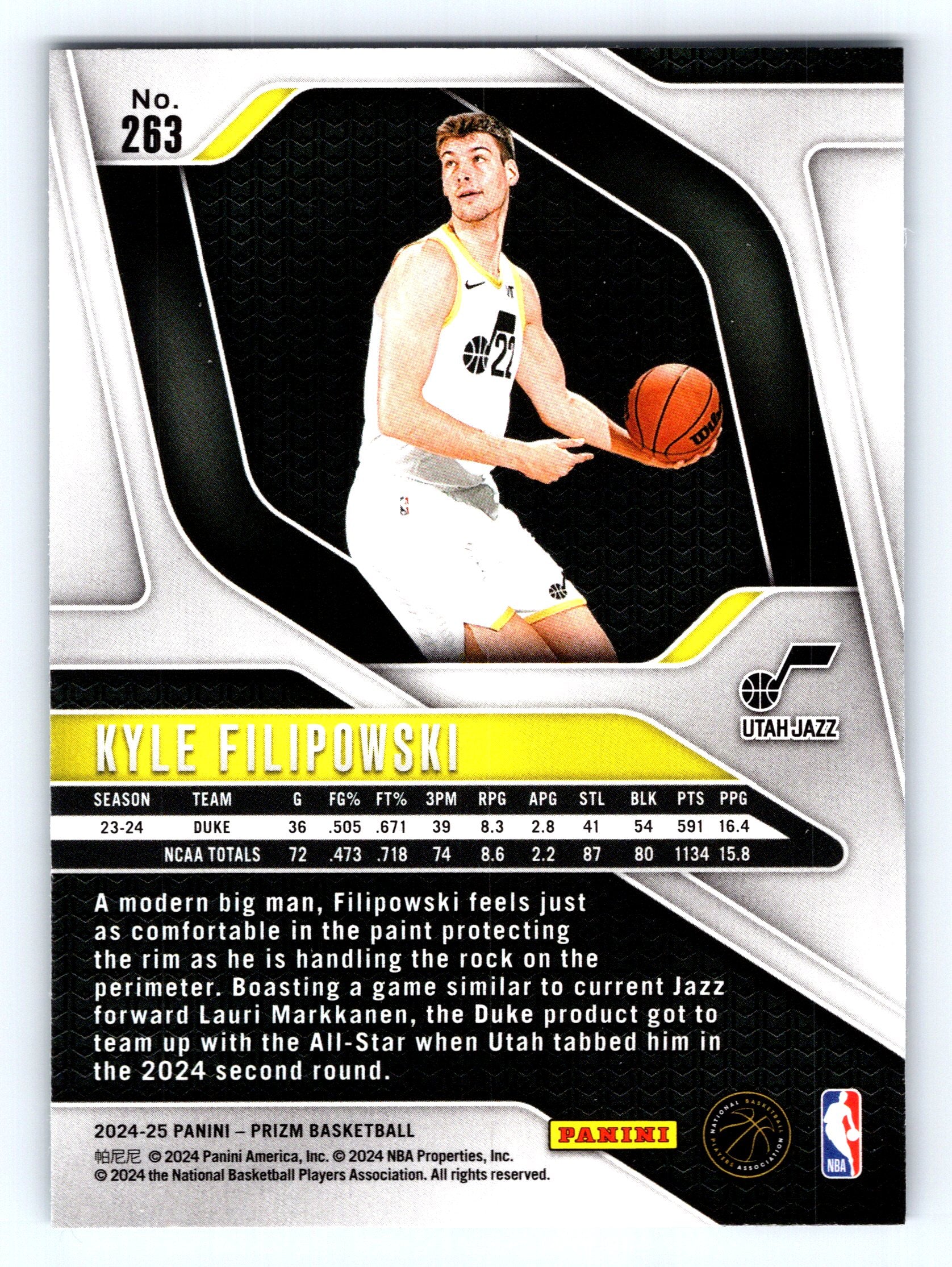 2024-25 Panini Prizm #263 Kyle Filipowski