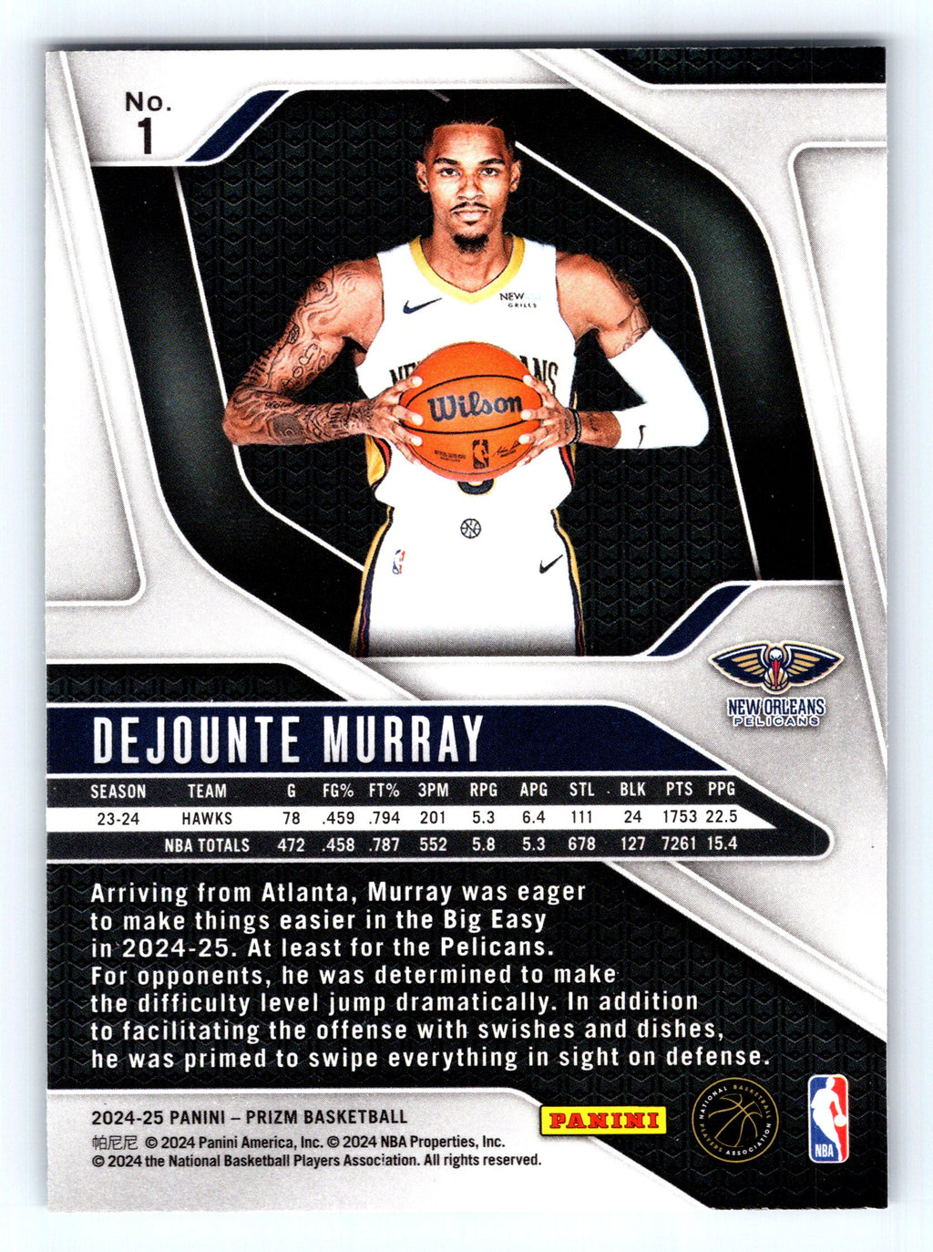 2024-25 Panini Prizm #1 Dejounte Murray