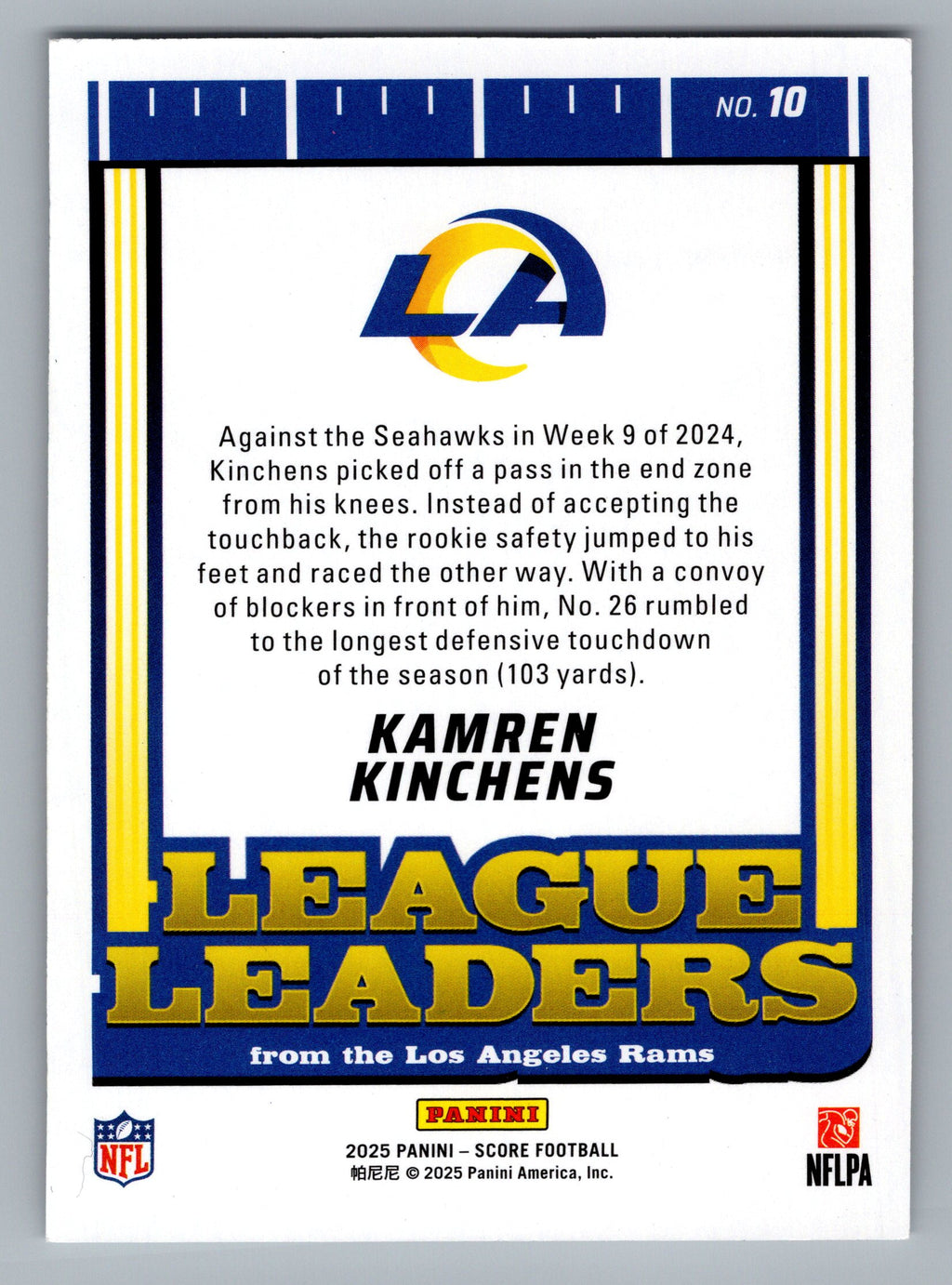 2025 Score #10 Kamren Kinchens League Leaders