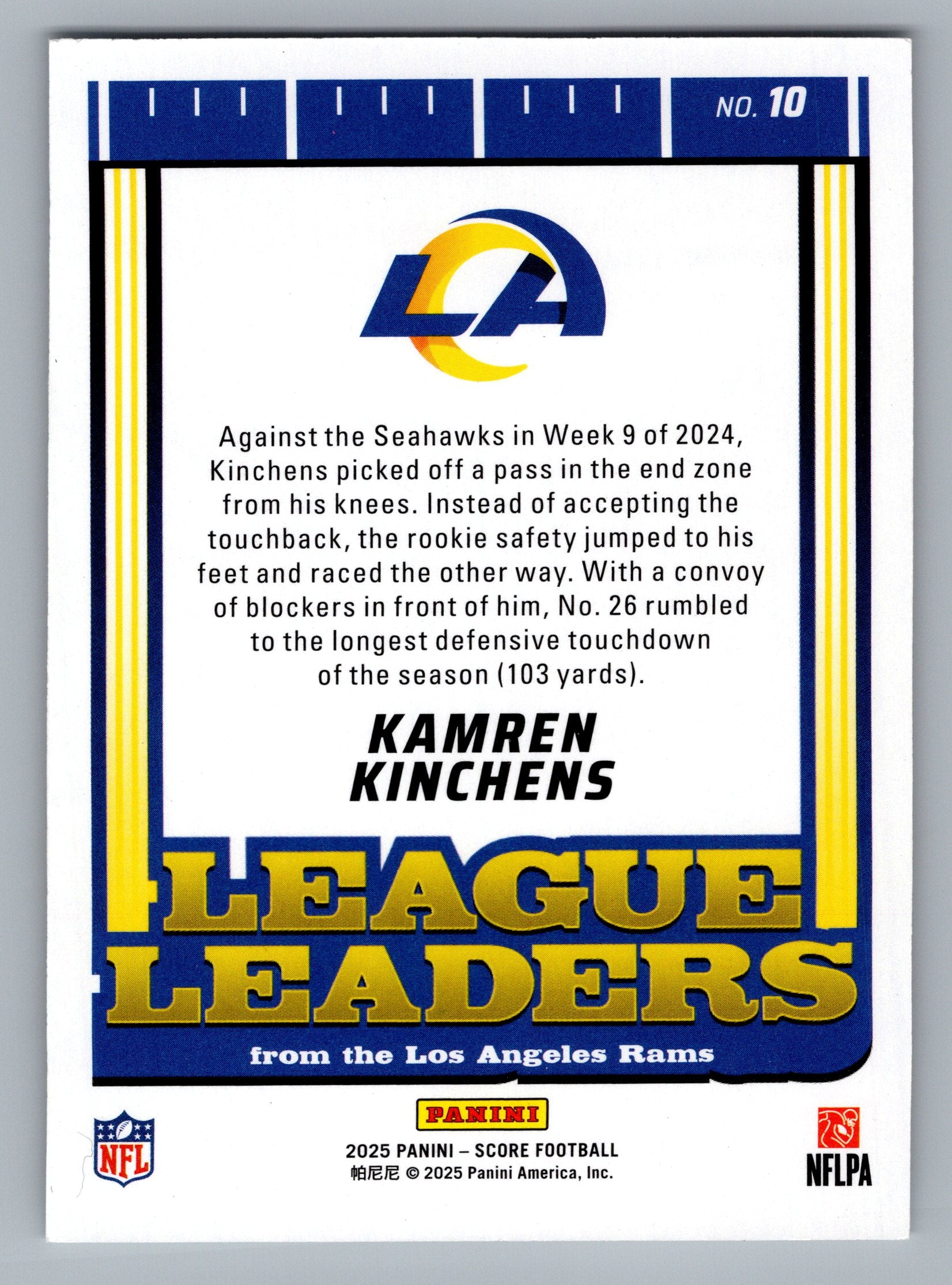 2025 Score #10 Kamren Kinchens League Leaders
