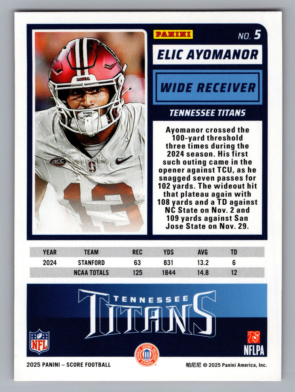 2025 Score-A-Treat #5 Elic Ayomanor