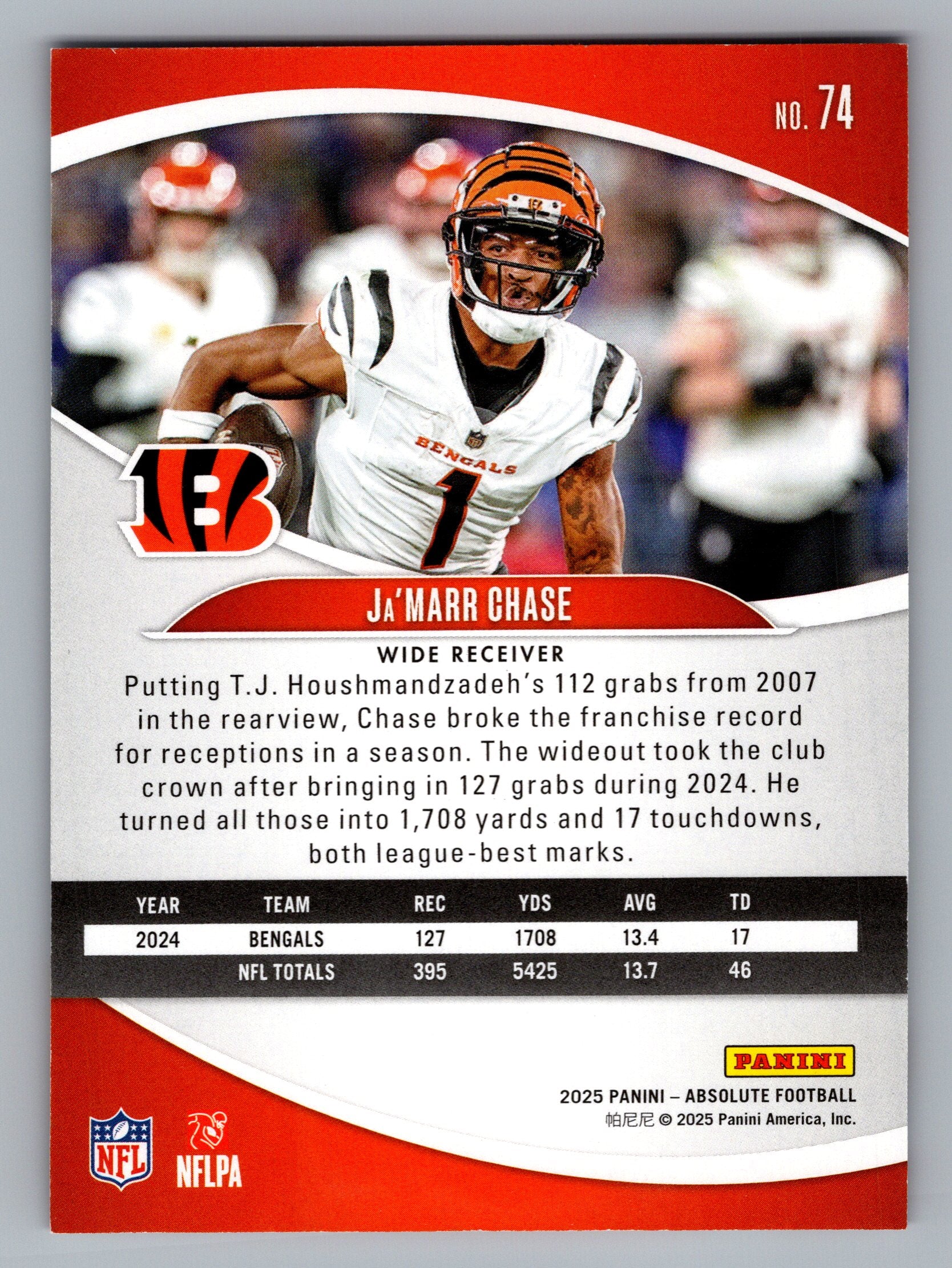 2025 Panini Absolute #74 Ja'Marr Chase Retail