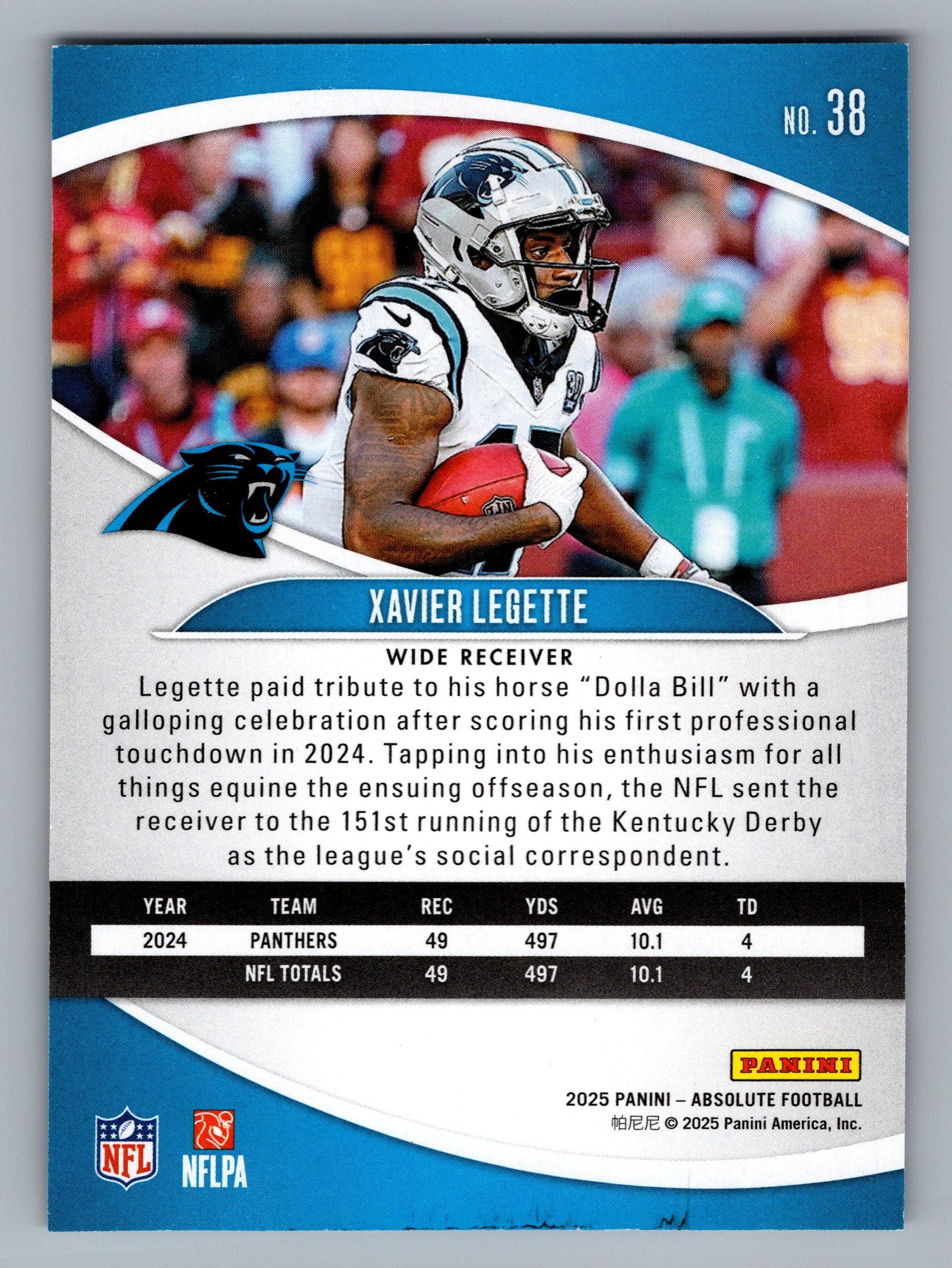 2025 Panini Absolute #38 Xavier Legette Retail