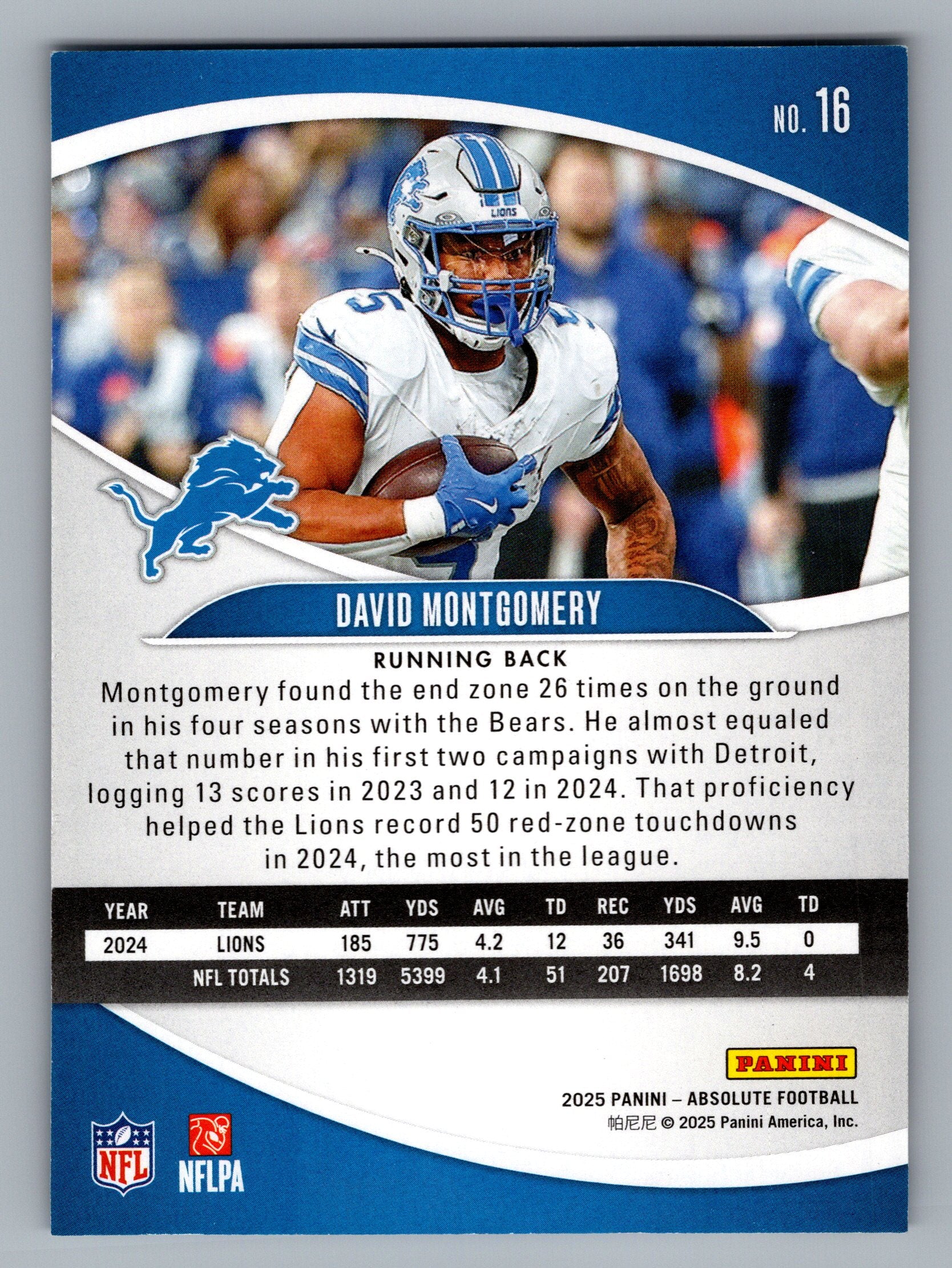 2025 Panini Absolute #16 David Montgomery Retail