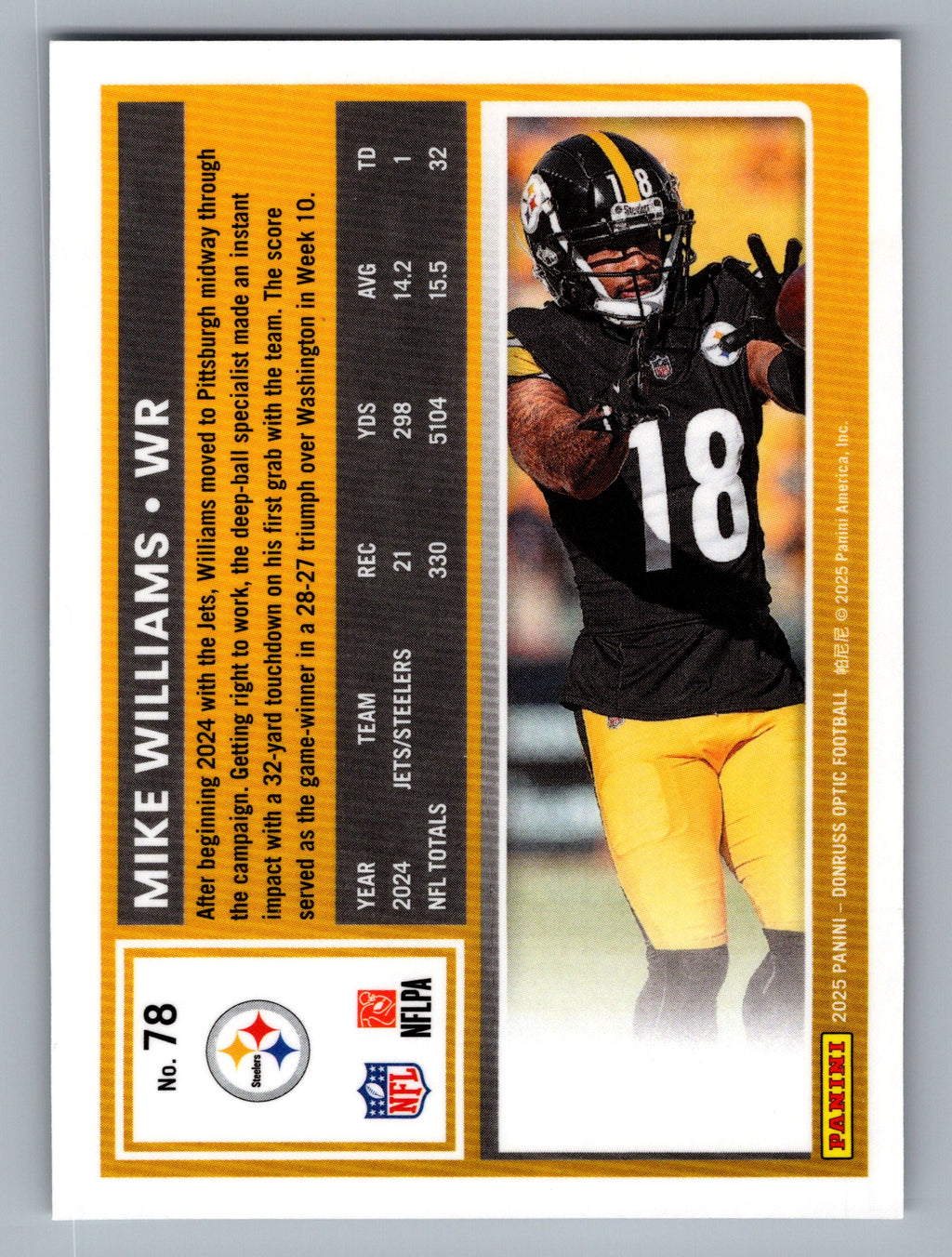 2025 Donruss Optic #78 Mike Williams