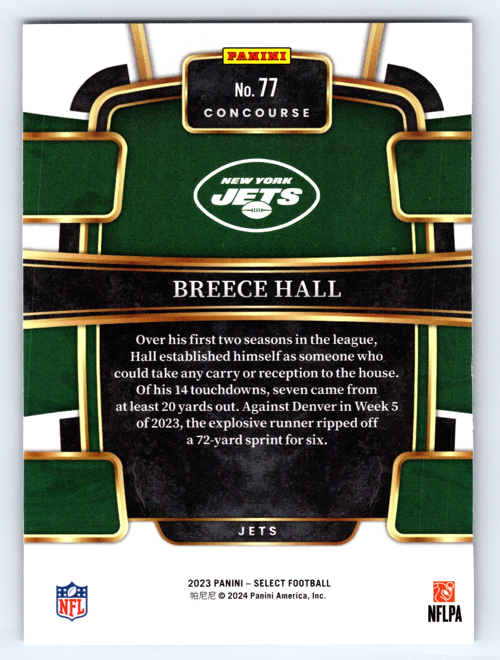 2023 Panini Select #77 Breece Hall