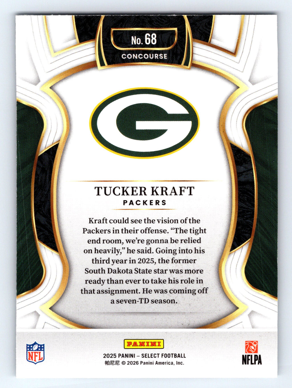2025 Panini Select #68 Tucker Kraft